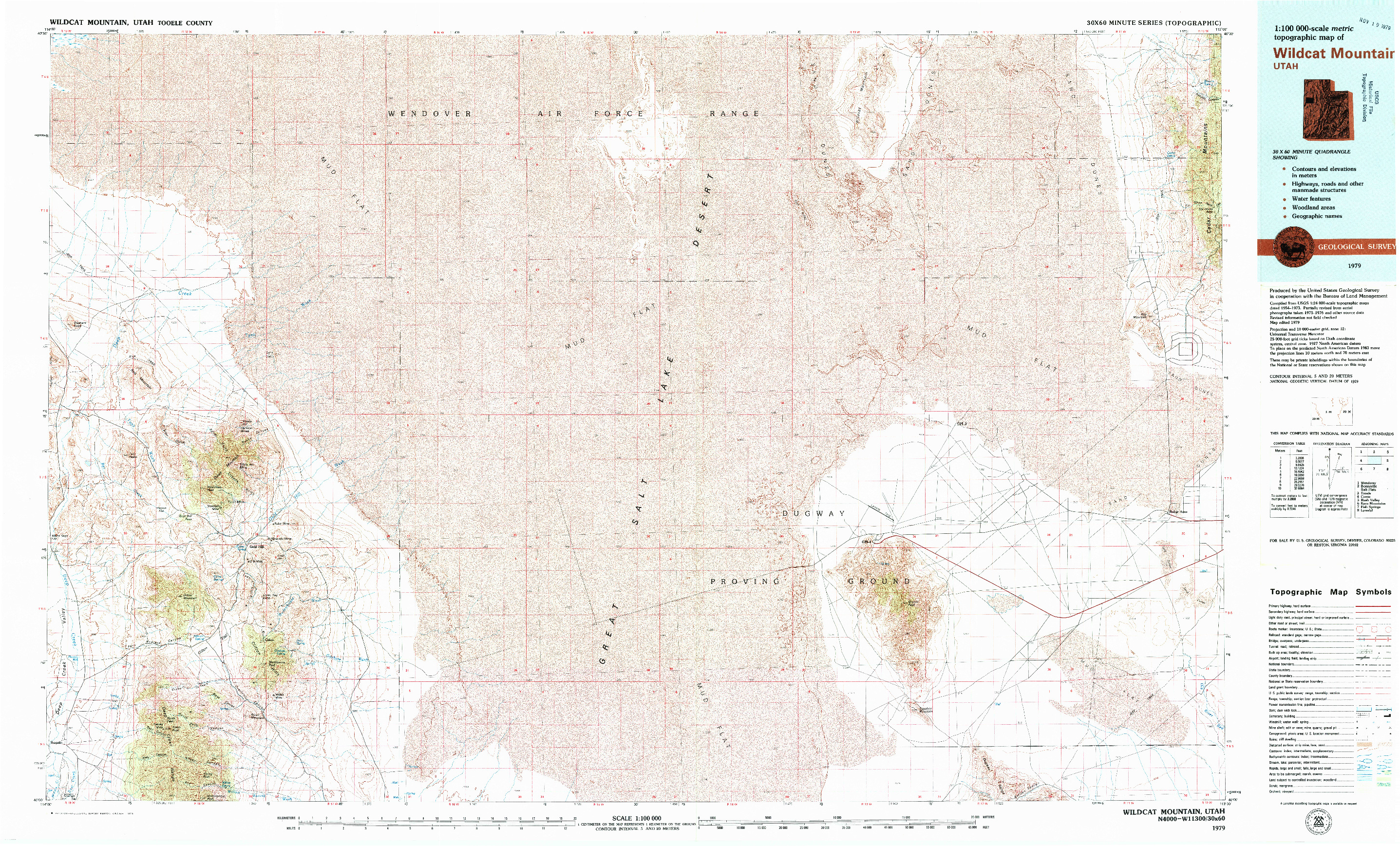 USGS 1:100000-SCALE QUADRANGLE FOR WILDCAT MOUNTAIN, UT 1979