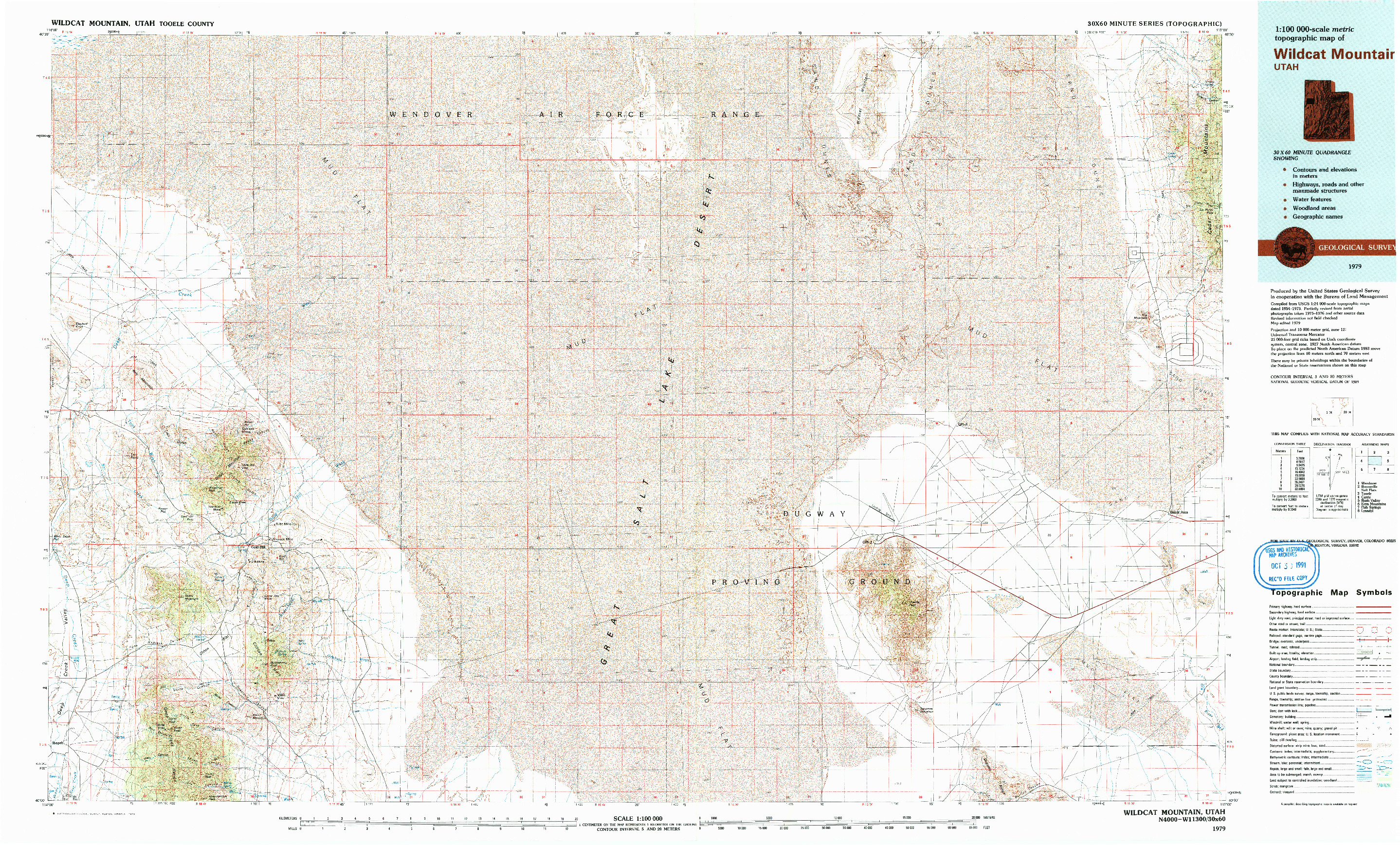 USGS 1:100000-SCALE QUADRANGLE FOR WILDCAT MOUNTAIN, UT 1979