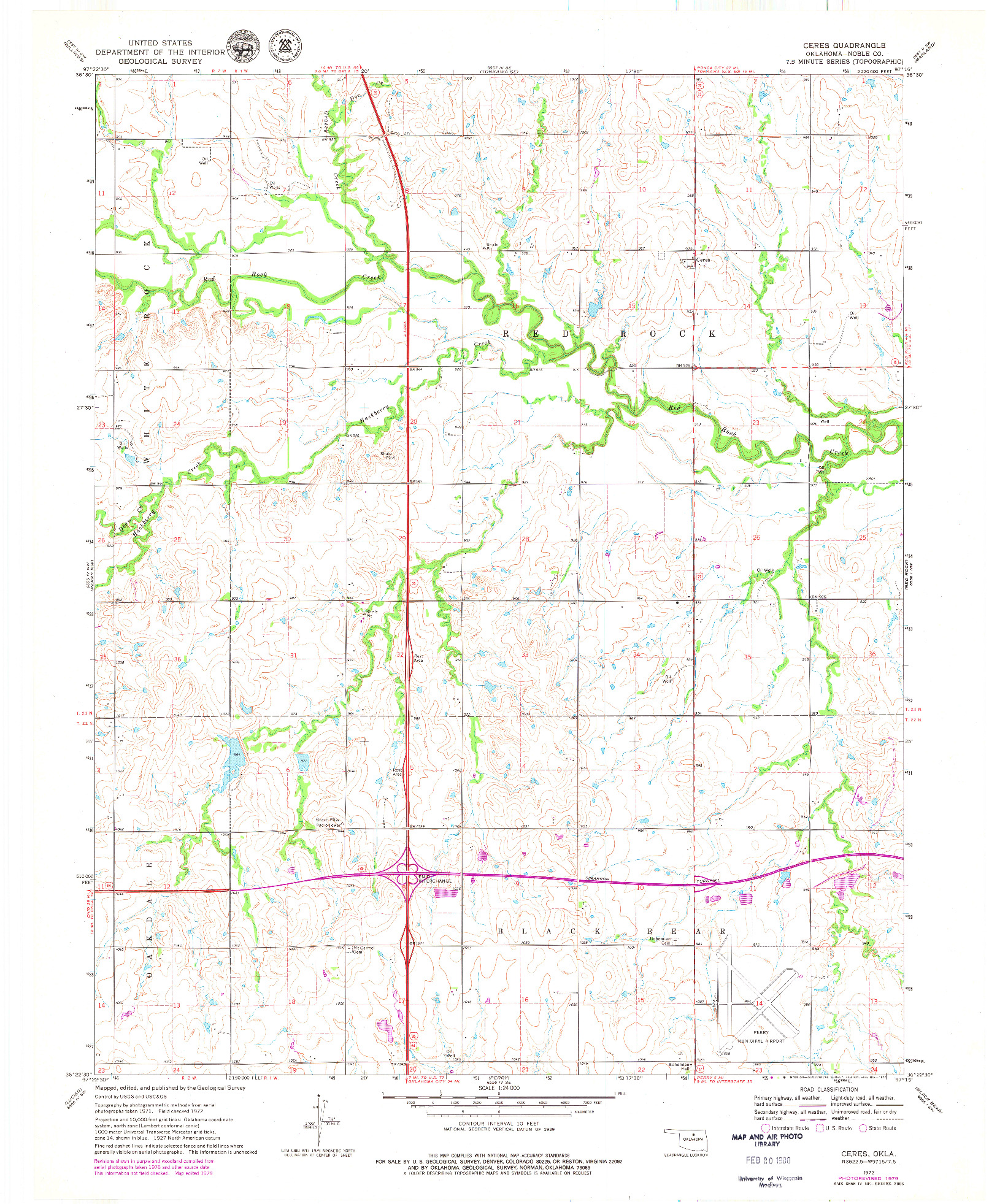 USGS 1:24000-SCALE QUADRANGLE FOR CERES, OK 1972