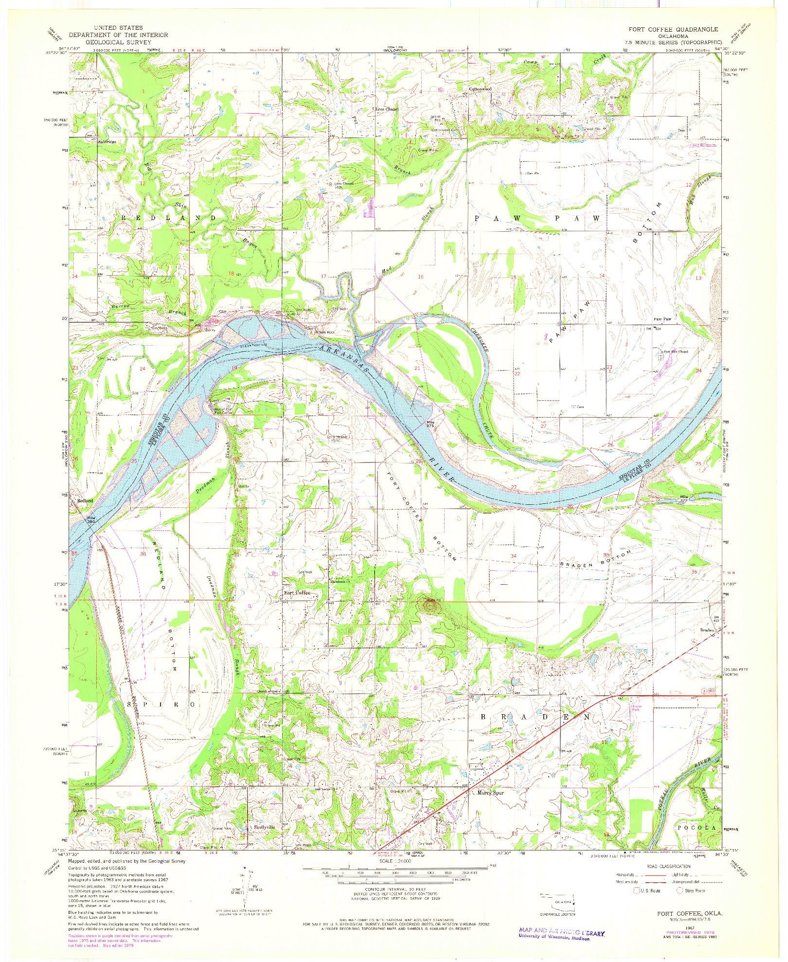 USGS 1:24000-SCALE QUADRANGLE FOR FORT COFFEE, OK 1967