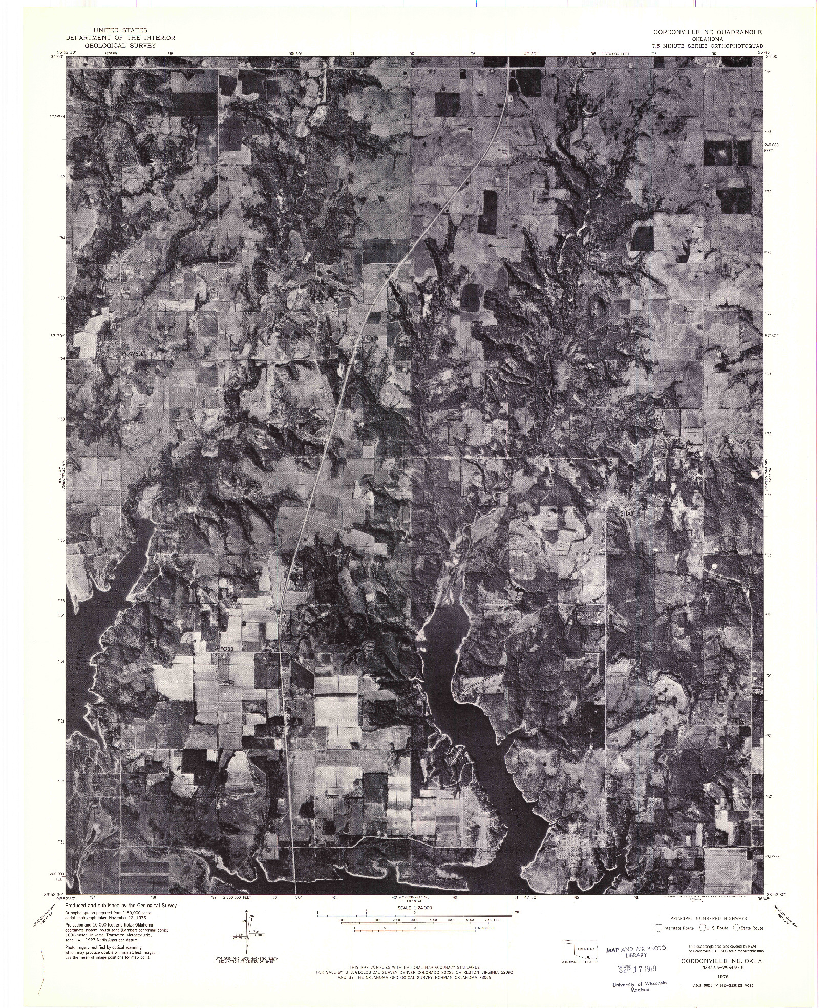USGS 1:24000-SCALE QUADRANGLE FOR GORDONVILLE NE, OK 1976