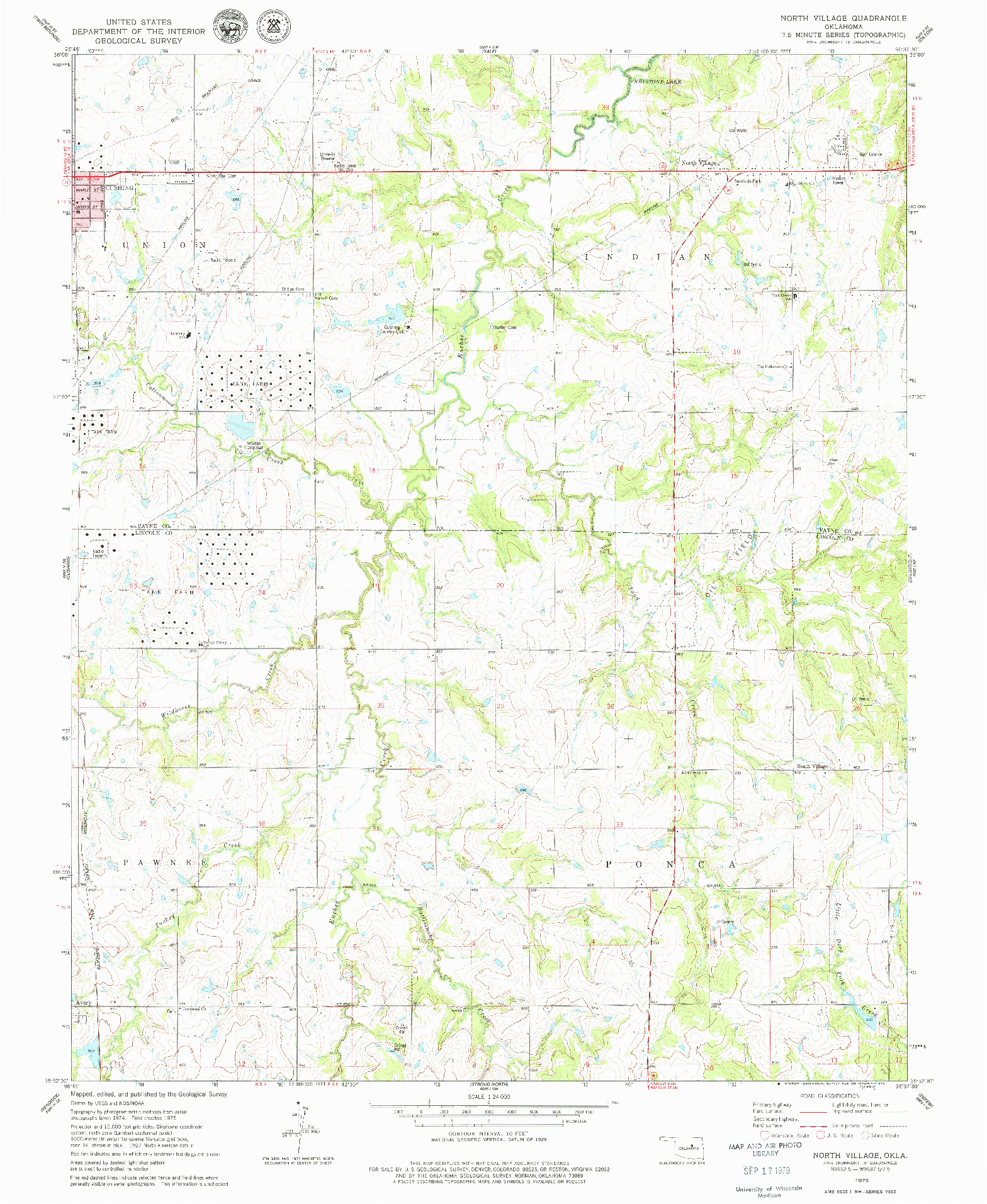 USGS 1:24000-SCALE QUADRANGLE FOR NORTH VILLAGE, OK 1975
