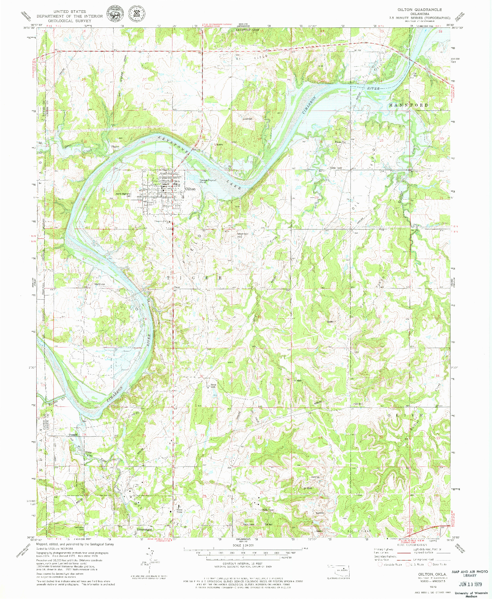 USGS 1:24000-SCALE QUADRANGLE FOR OILTON, OK 1978