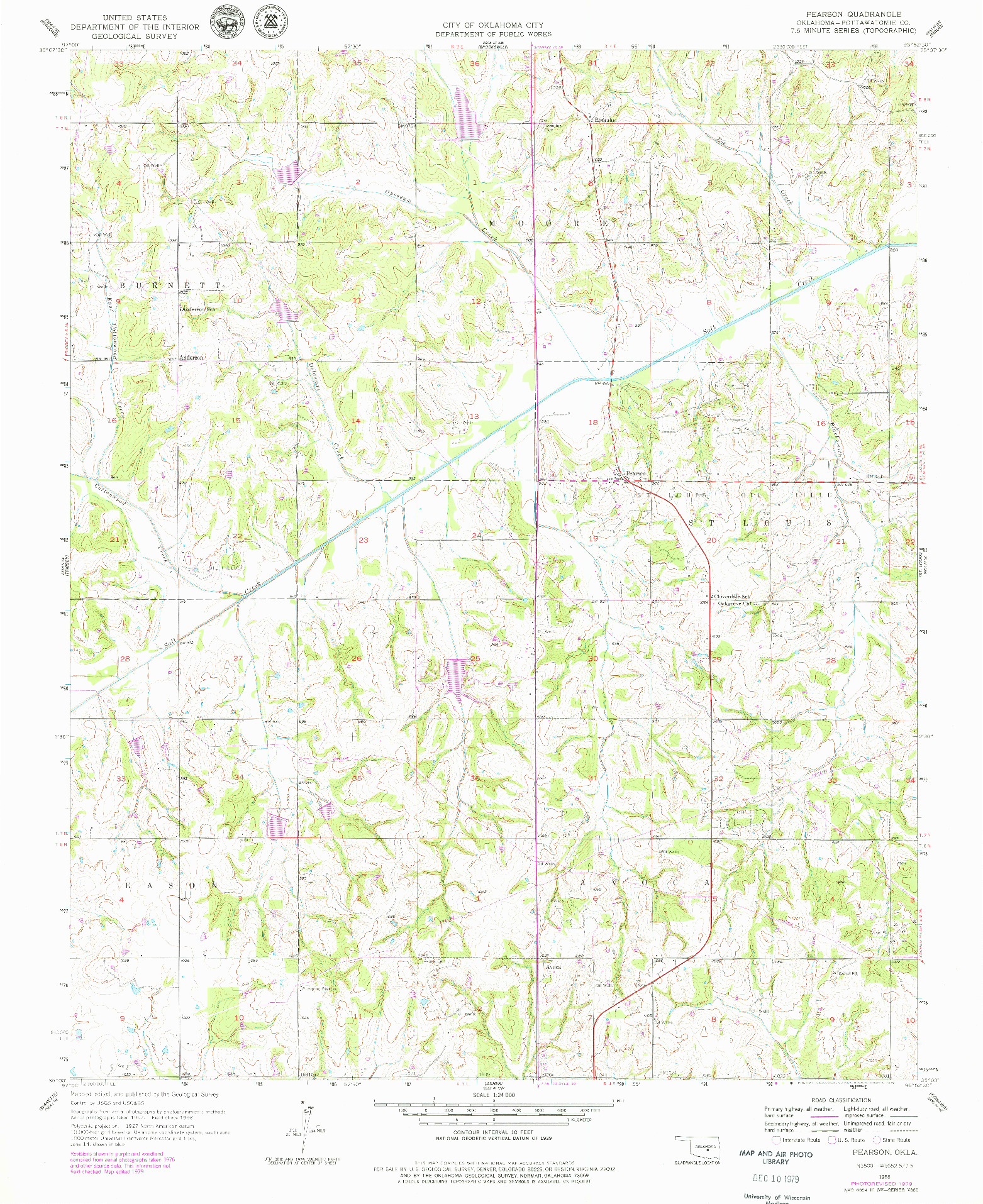 USGS 1:24000-SCALE QUADRANGLE FOR PEARSON, OK 1958