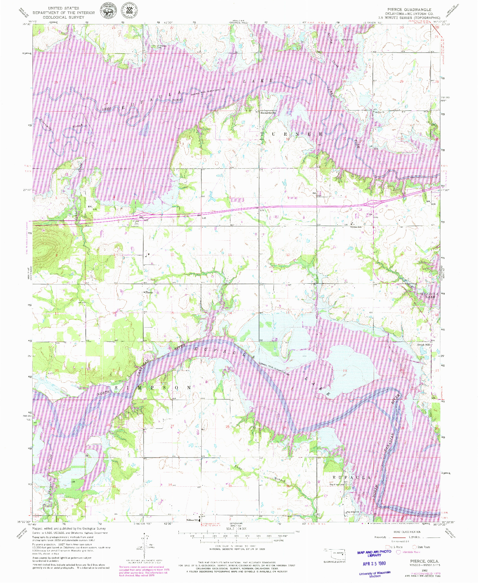 USGS 1:24000-SCALE QUADRANGLE FOR PIERCE, OK 1962