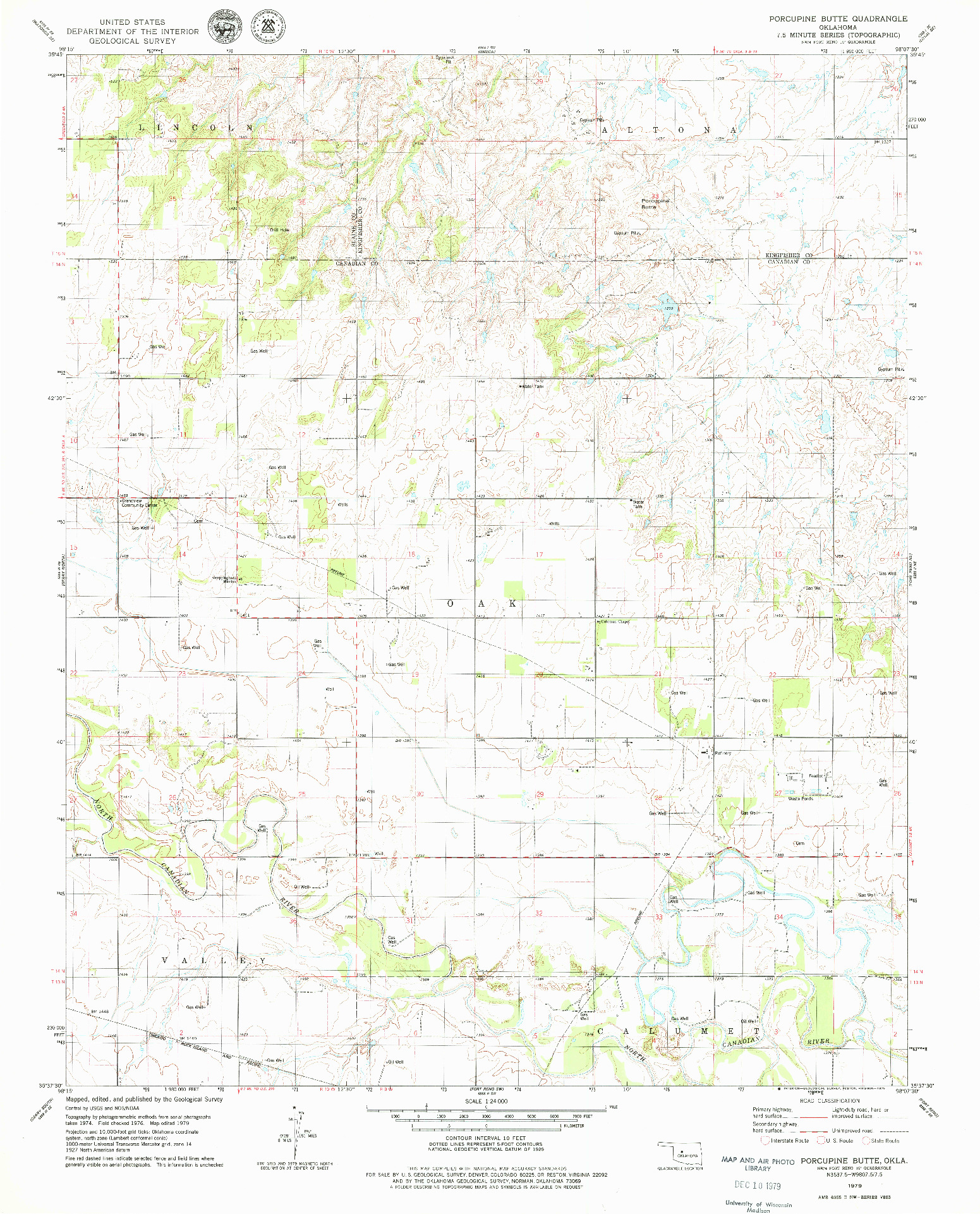 USGS 1:24000-SCALE QUADRANGLE FOR PORCUPINE BUTTE, OK 1979