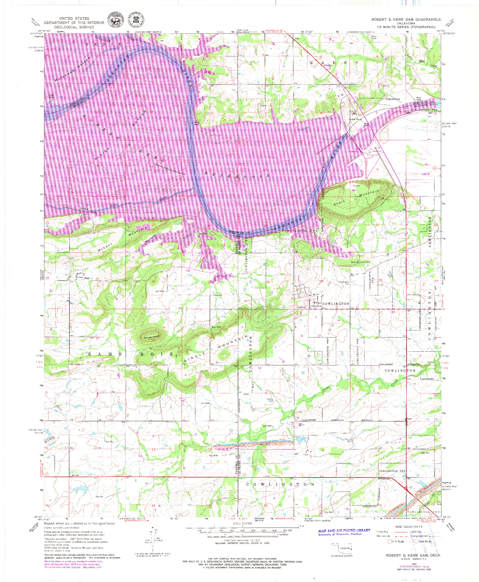 USGS 1:24000-SCALE QUADRANGLE FOR ROBERT S KERR DAM, OK 1967