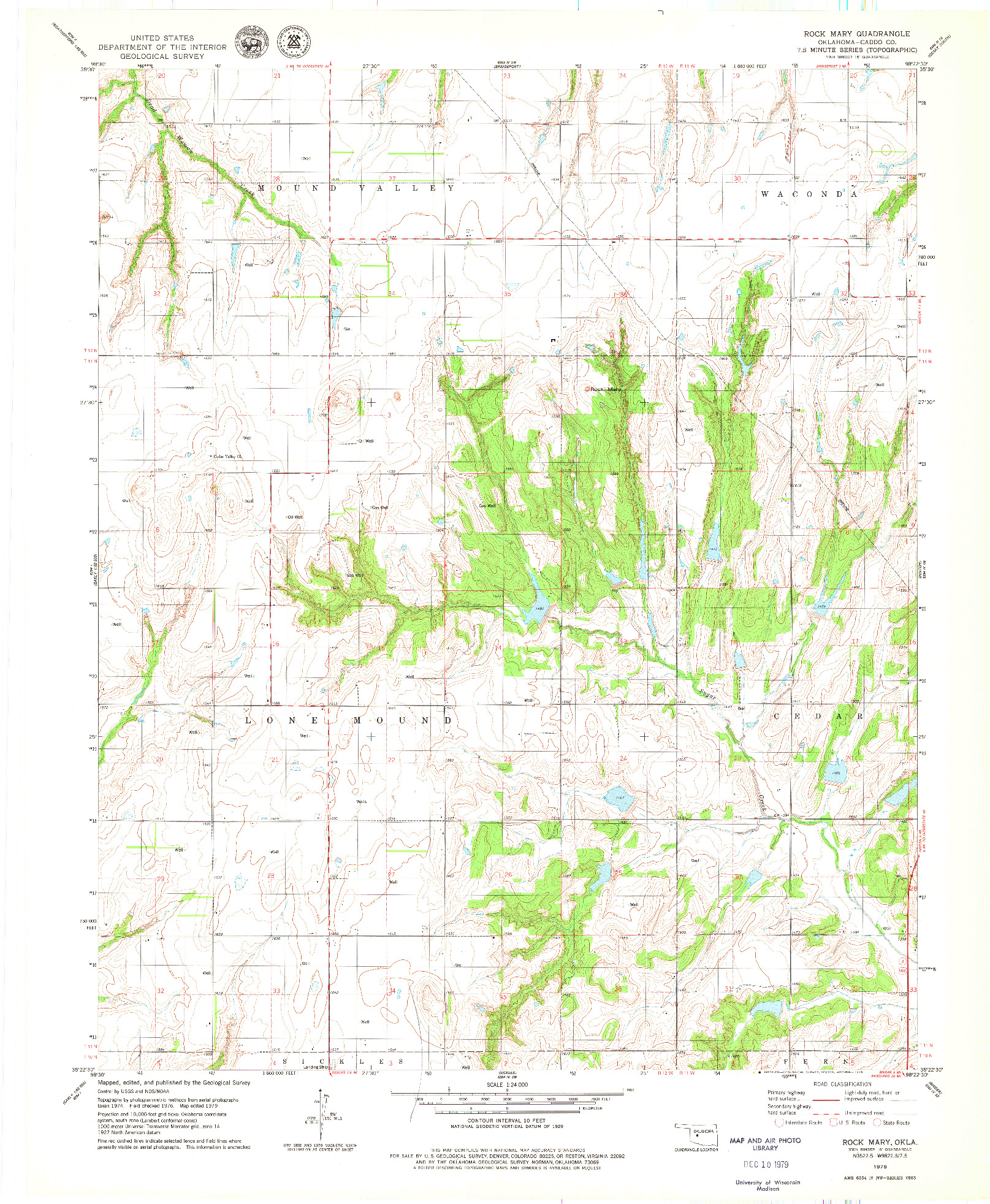 USGS 1:24000-SCALE QUADRANGLE FOR ROCK MARY, OK 1979