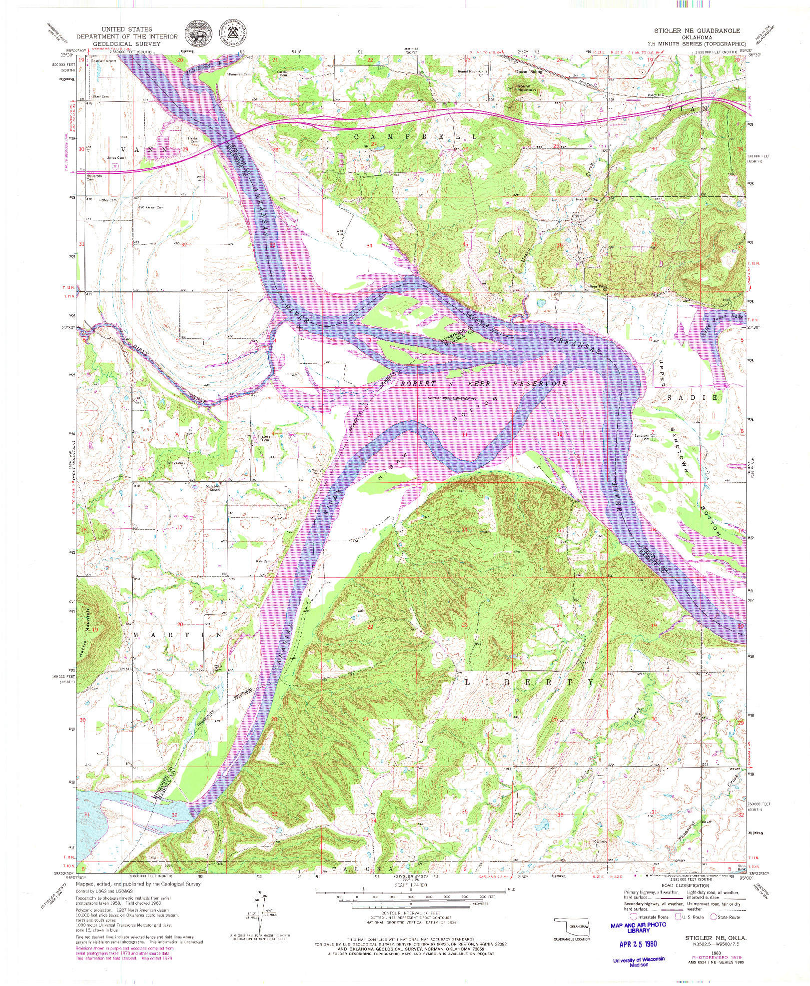 USGS 1:24000-SCALE QUADRANGLE FOR STIGLER NE, OK 1963