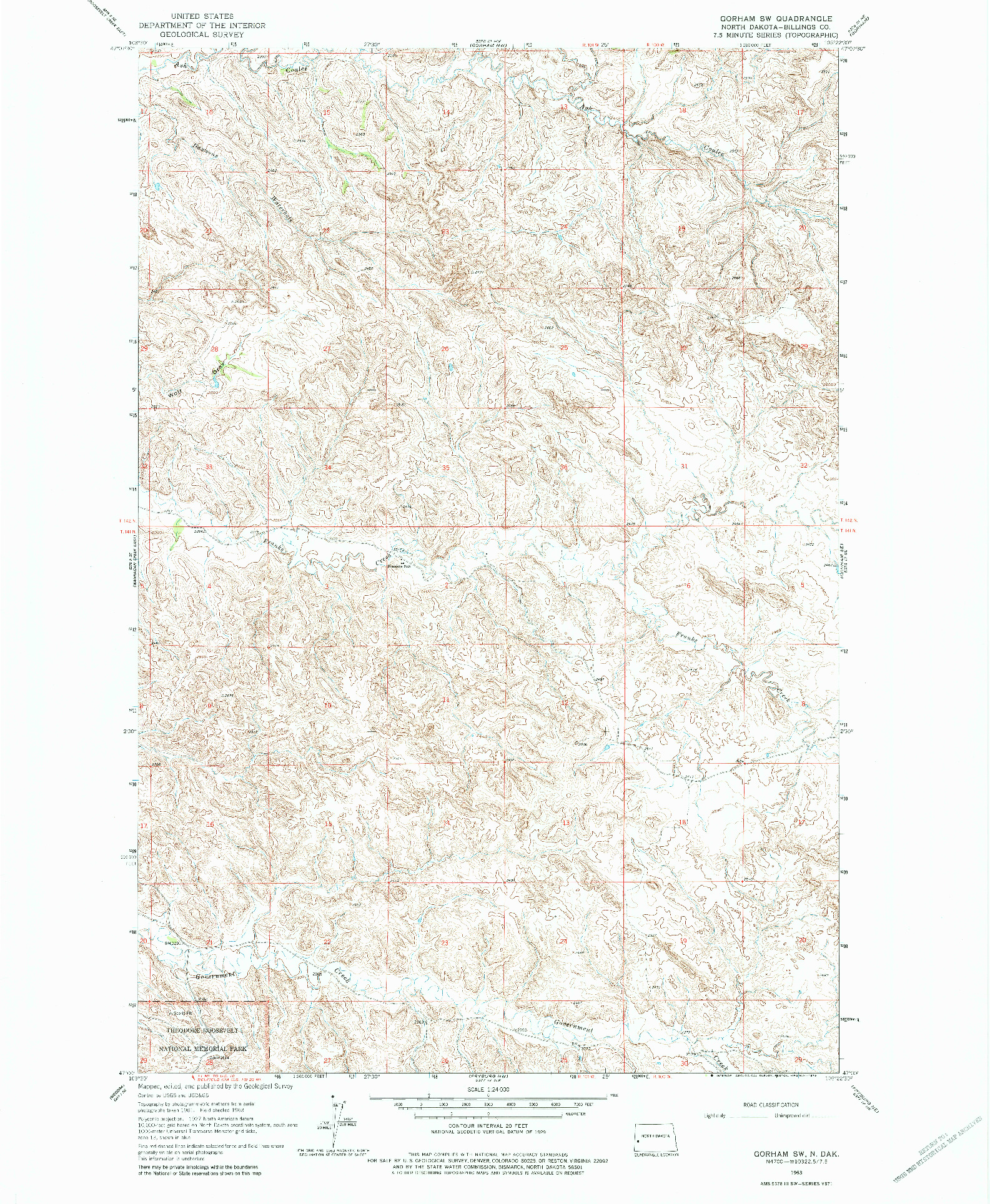 USGS 1:24000-SCALE QUADRANGLE FOR GORHAM SW, ND 1963