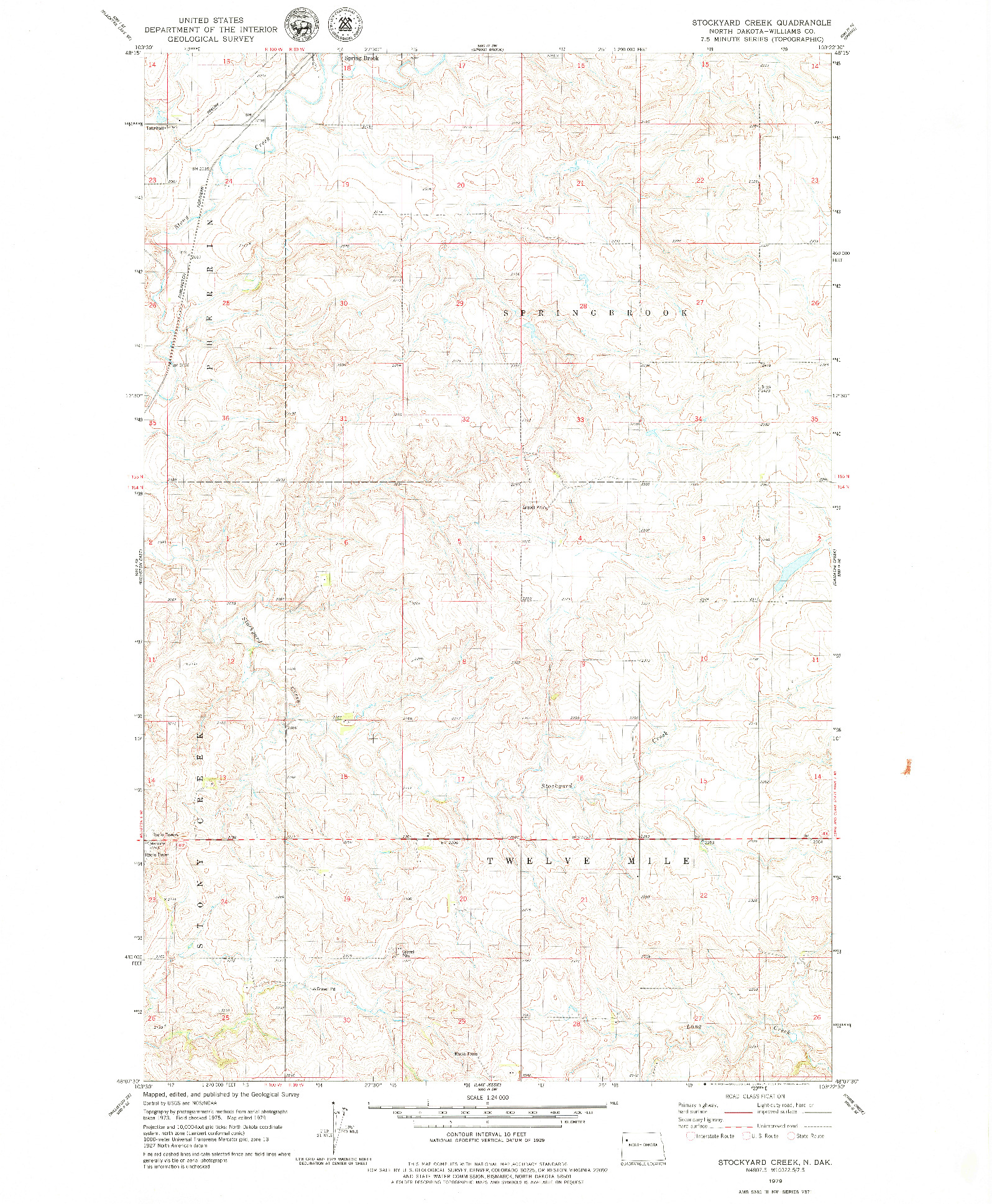 USGS 1:24000-SCALE QUADRANGLE FOR STOCKYARD CREEK, ND 1979