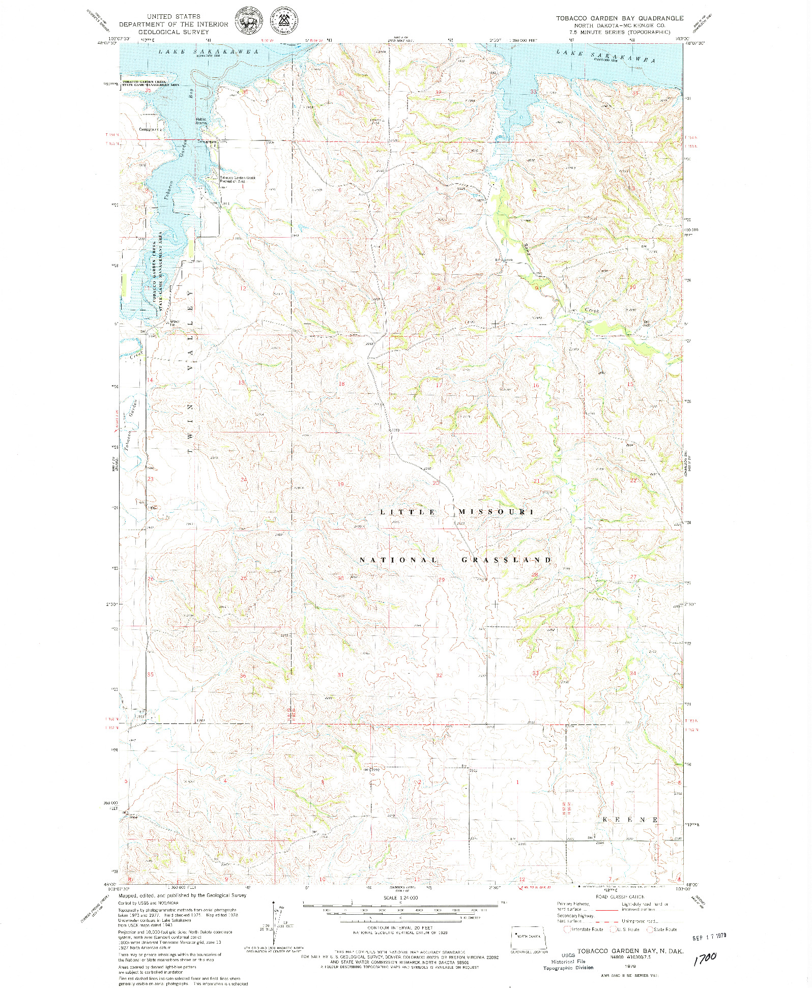 USGS 1:24000-SCALE QUADRANGLE FOR TOBACCO GARDEN BAY, ND 1978