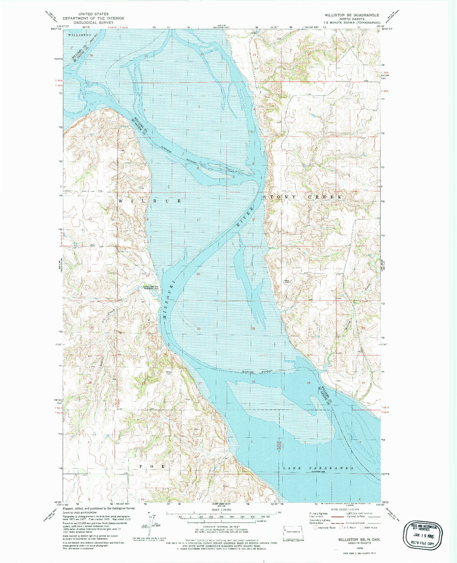 USGS 1:24000-SCALE QUADRANGLE FOR WILLISTON SE, ND 1979