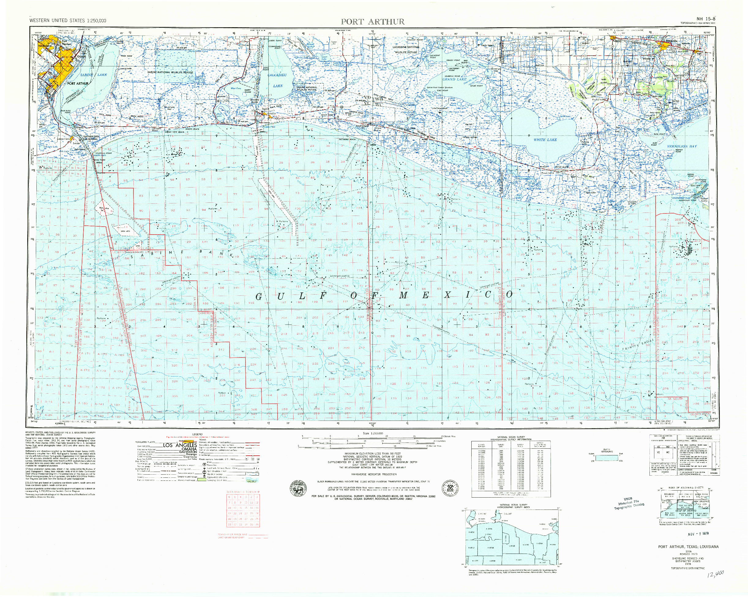 USGS 1:250000-SCALE QUADRANGLE FOR PORT ARTHUR, TX 1956