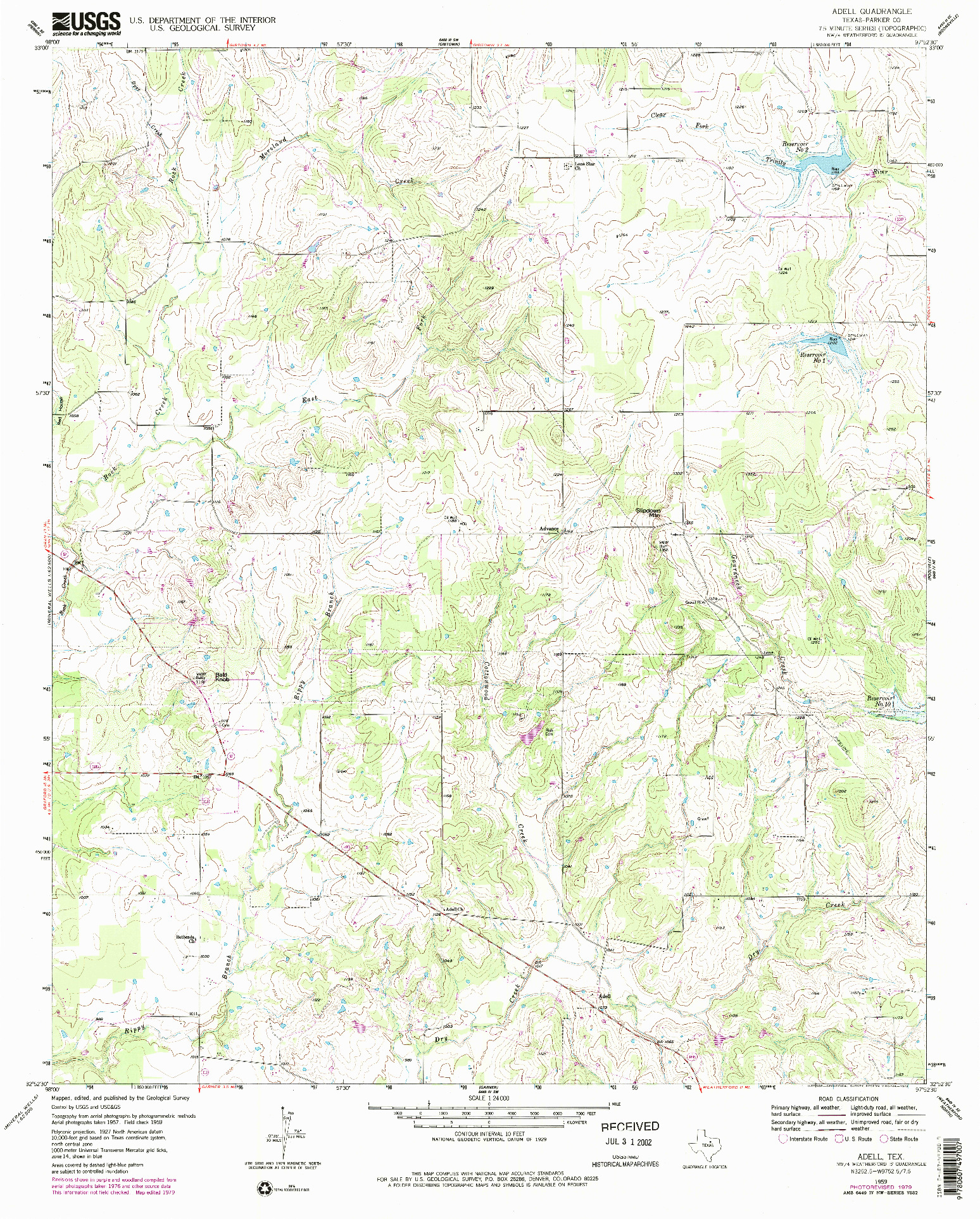 USGS 1:24000-SCALE QUADRANGLE FOR ADELL, TX 1959