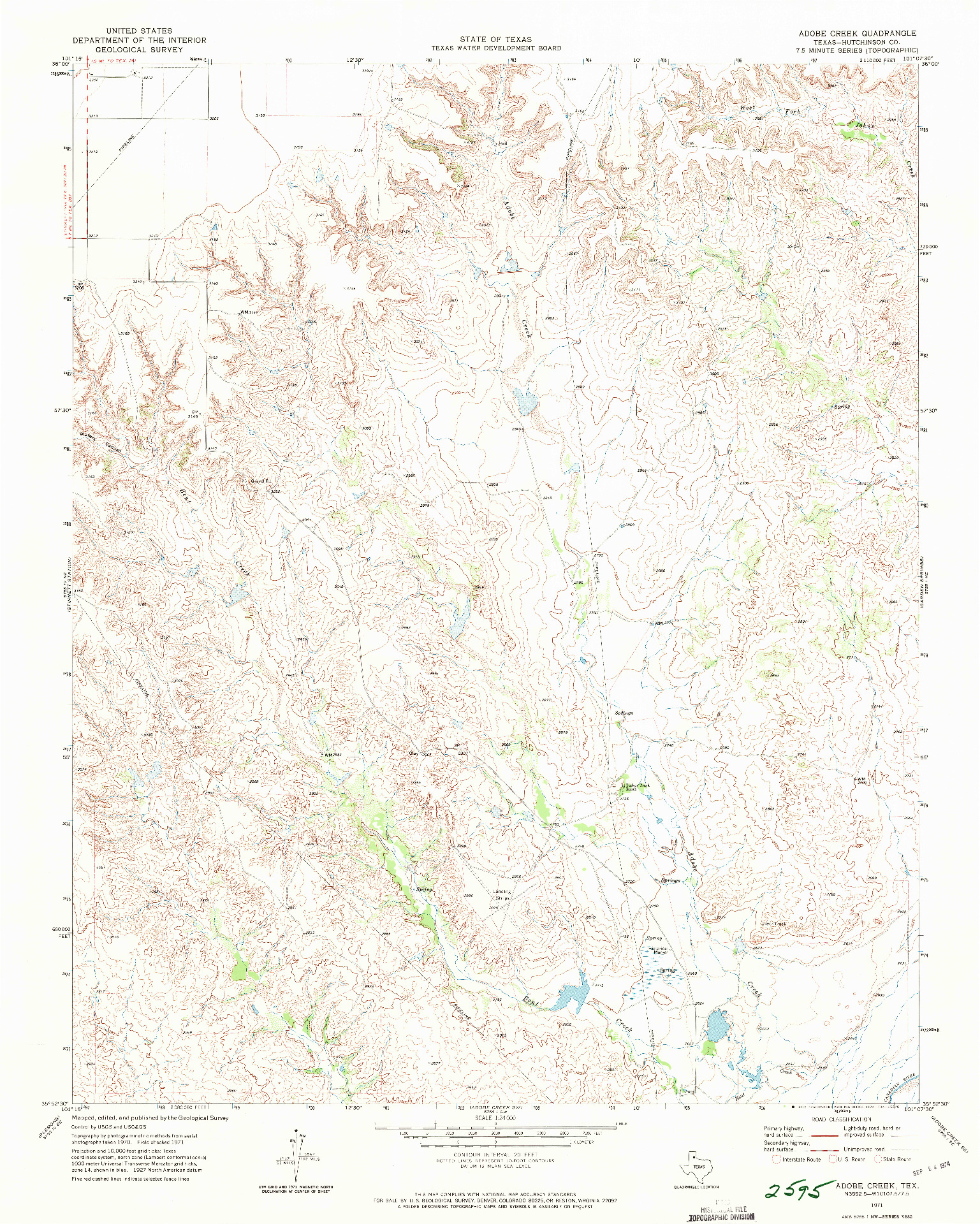 USGS 1:24000-SCALE QUADRANGLE FOR ADOBE CREEK, TX 1979