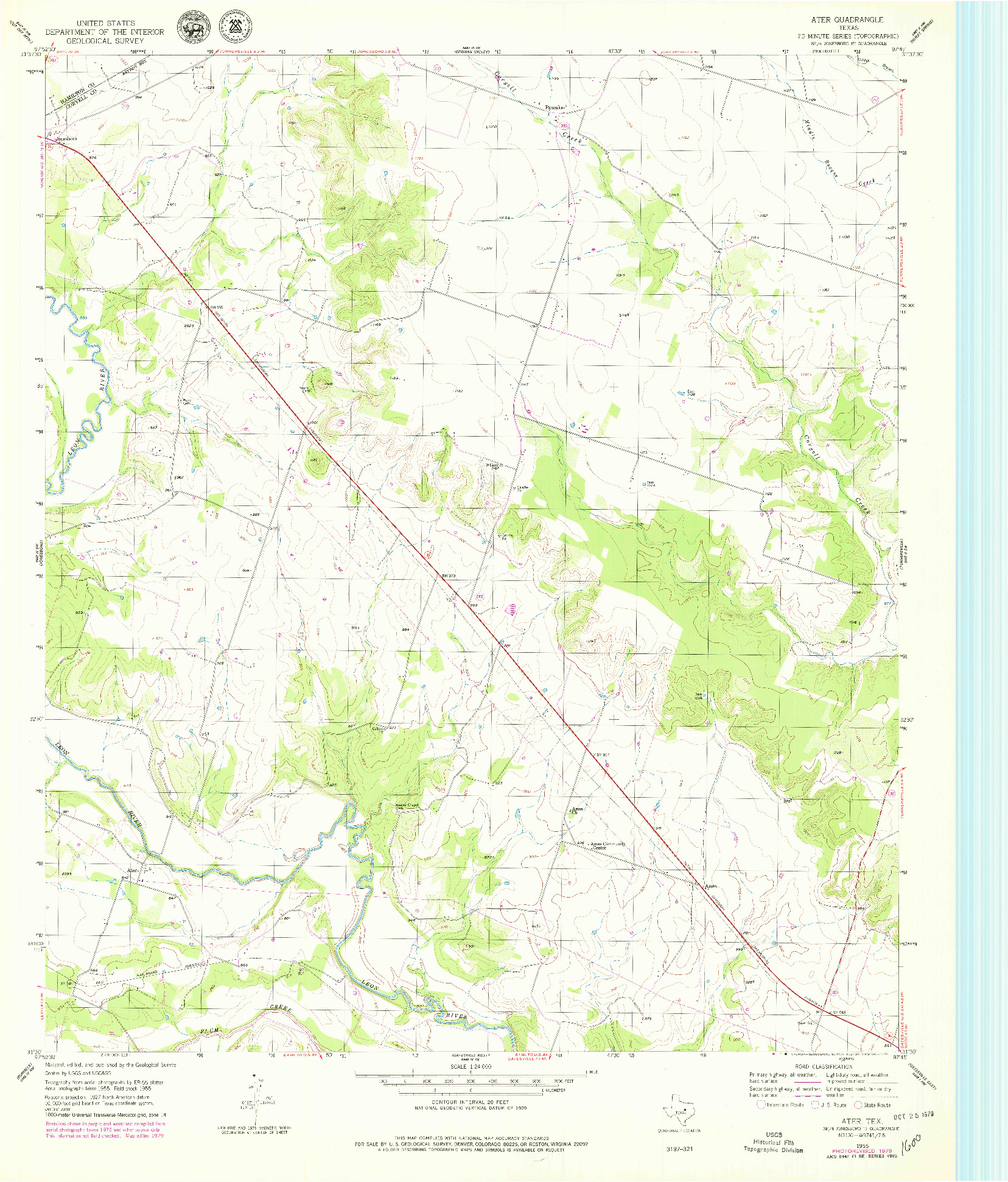 USGS 1:24000-SCALE QUADRANGLE FOR ATER, TX 1955