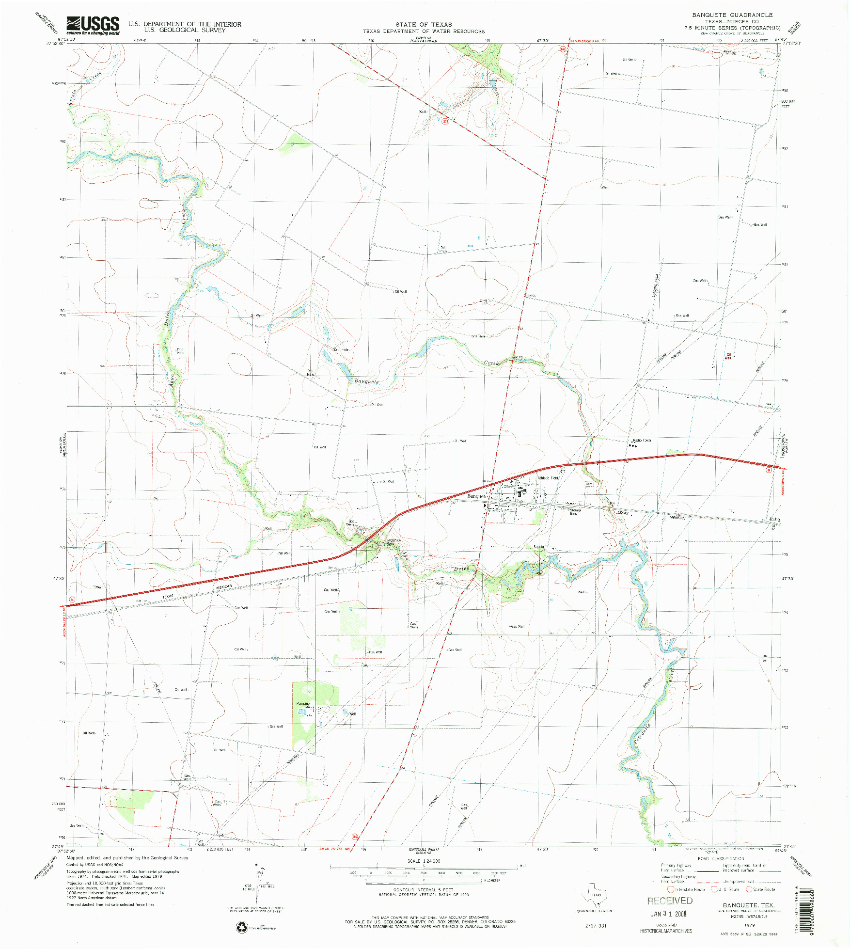 USGS 1:24000-SCALE QUADRANGLE FOR BANQUETE, TX 1979