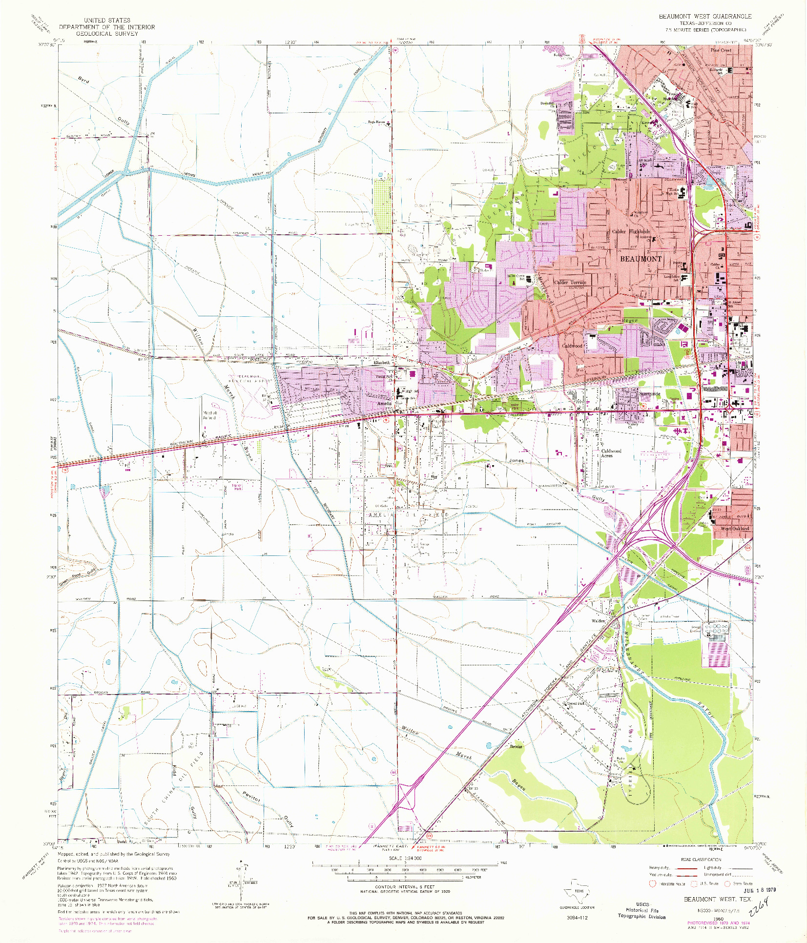 USGS 1:24000-SCALE QUADRANGLE FOR BEAUMONT WEST, TX 1960