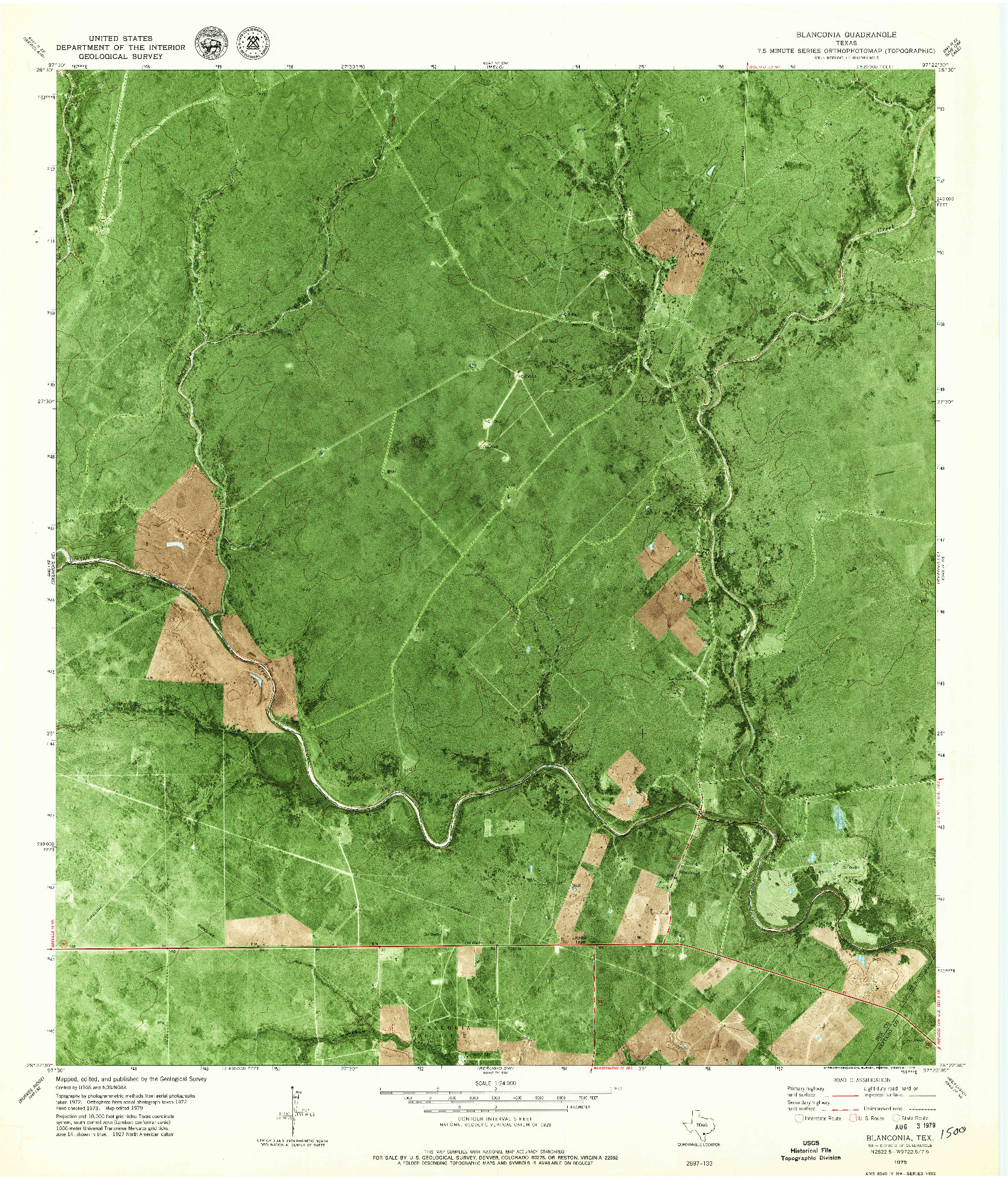 USGS 1:24000-SCALE QUADRANGLE FOR BLANCONIA, TX 1979