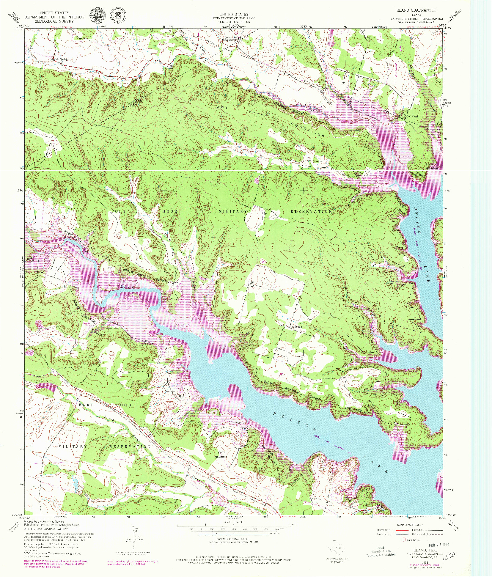 USGS 1:24000-SCALE QUADRANGLE FOR BLAND, TX 1958