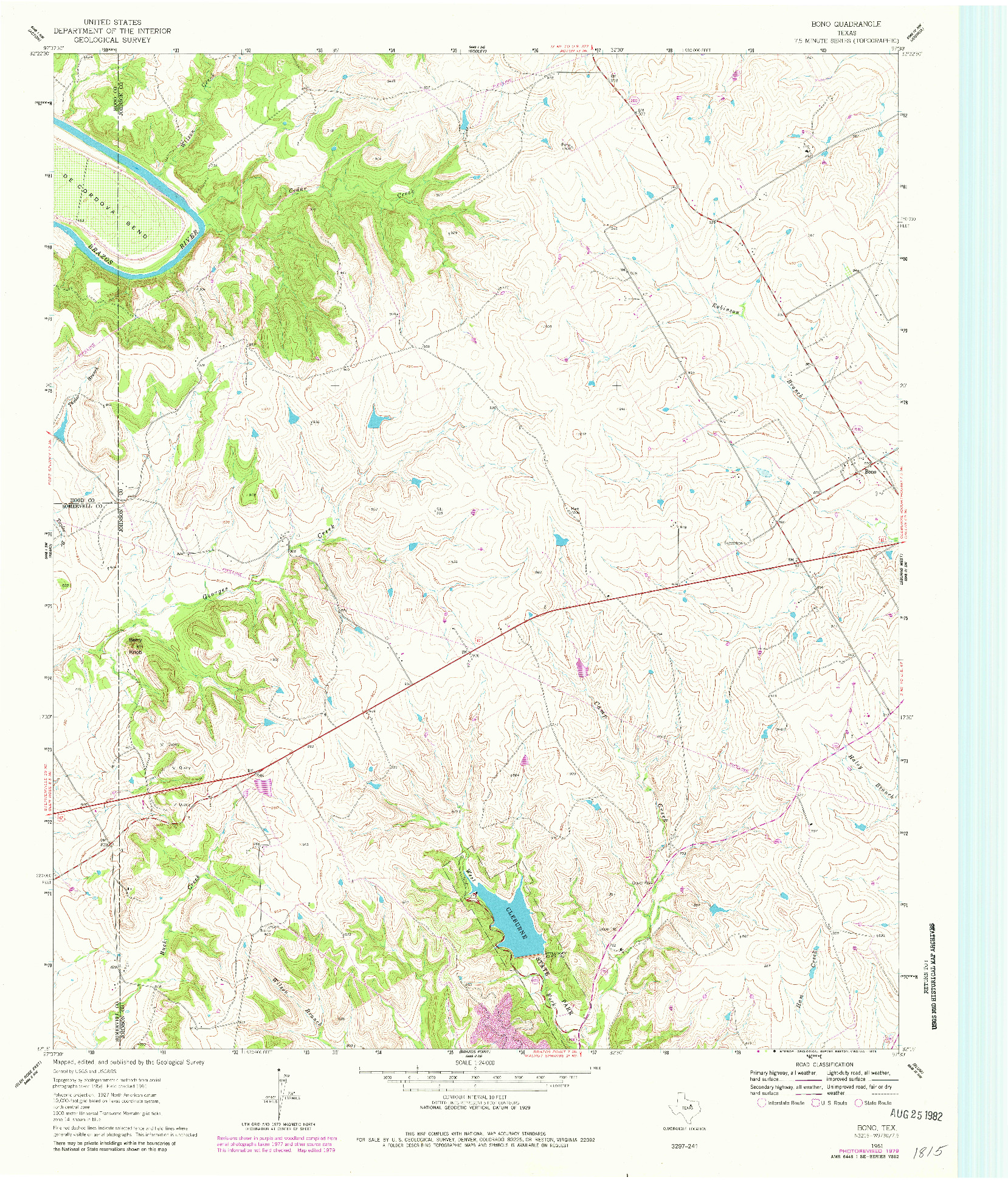 USGS 1:24000-SCALE QUADRANGLE FOR BONO, TX 1961