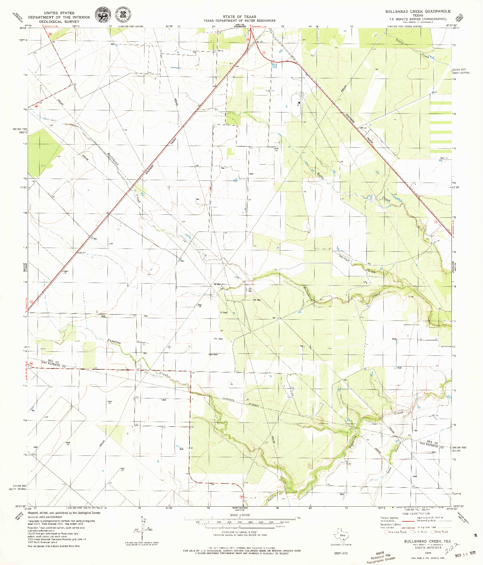 USGS 1:24000-SCALE QUADRANGLE FOR BULLSHEAD CREEK, TX 1979