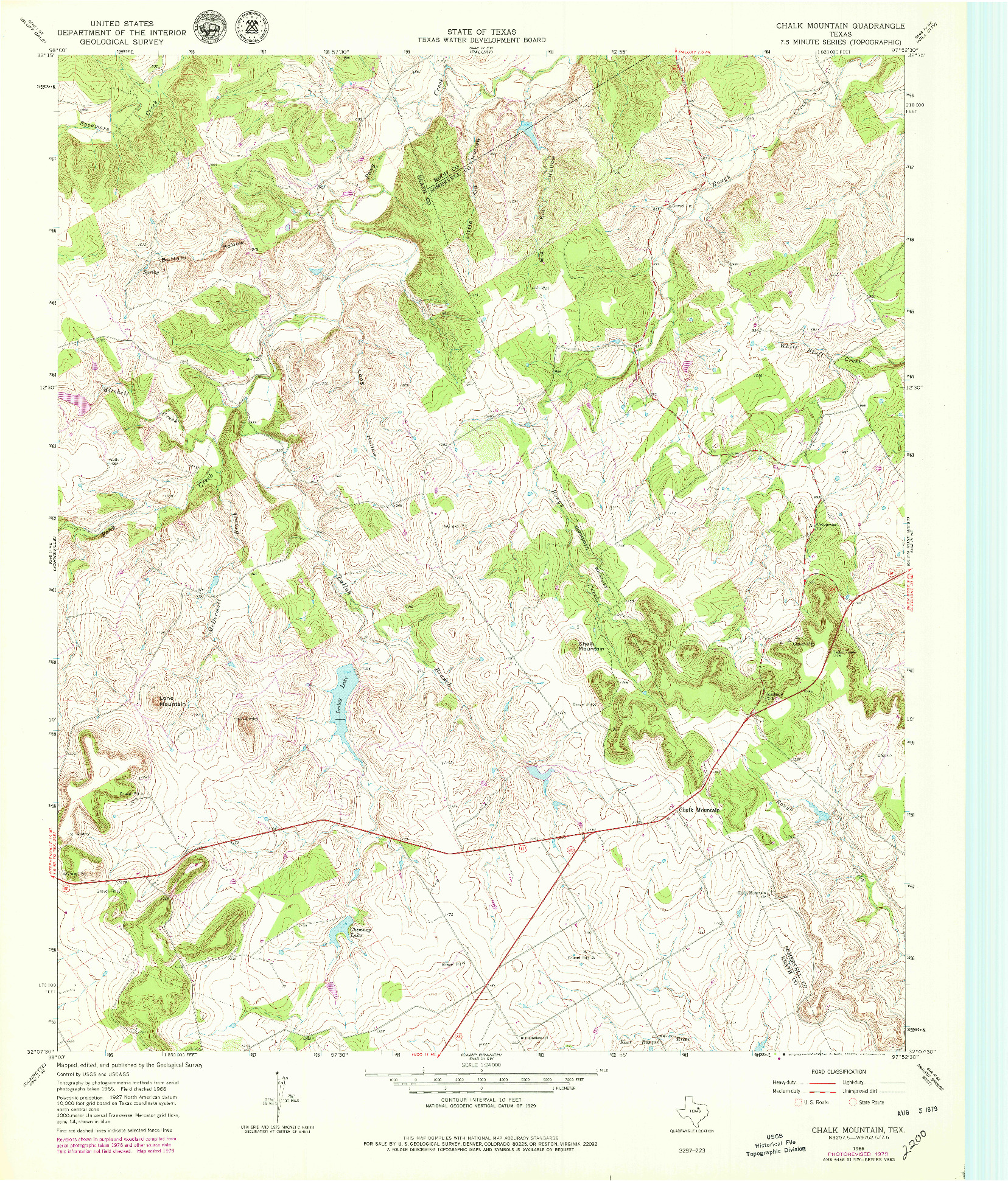 USGS 1:24000-SCALE QUADRANGLE FOR CHALK MOUNTAIN, TX 1966