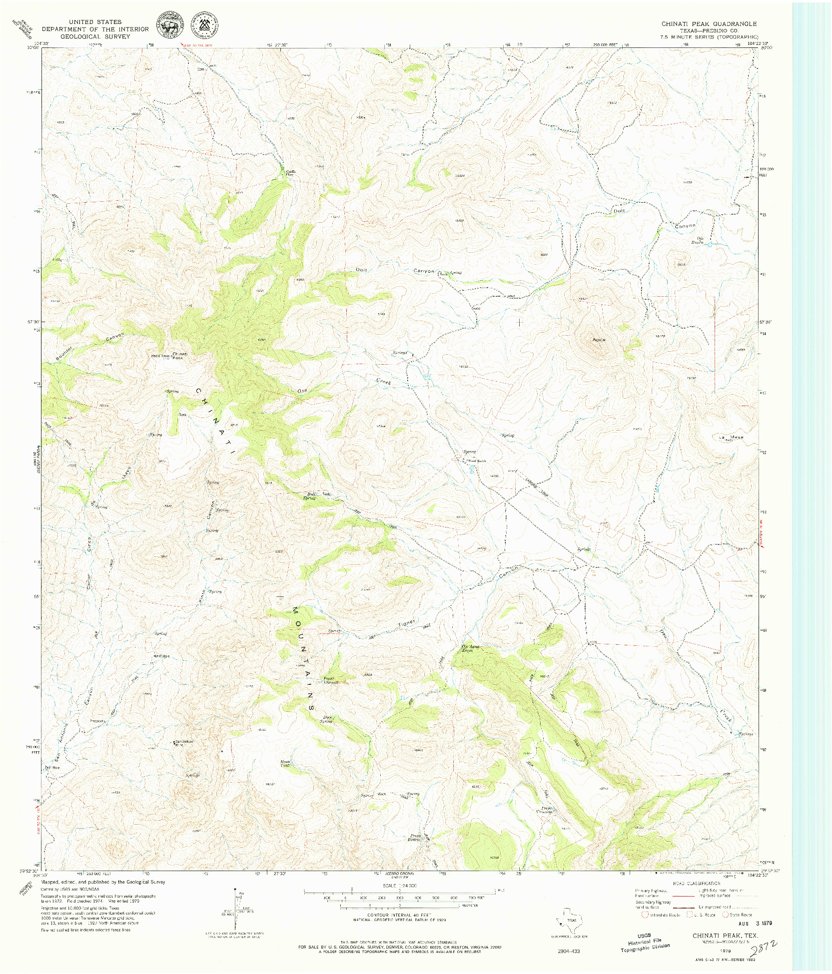 USGS 1:24000-SCALE QUADRANGLE FOR CHINATI PEAK, TX 1979