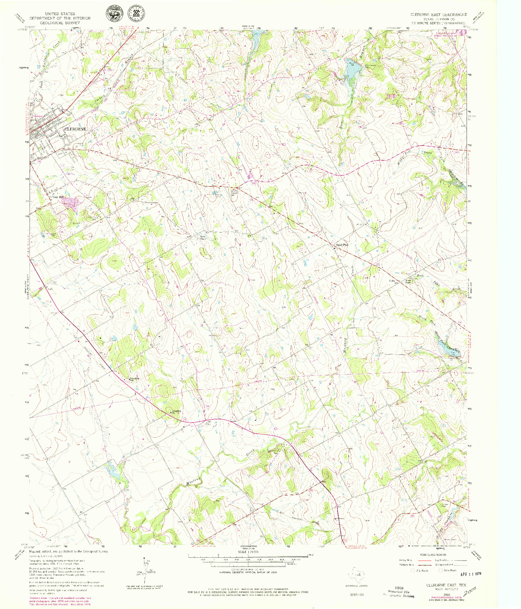 USGS 1:24000-SCALE QUADRANGLE FOR CLEBURNE EAST, TX 1960