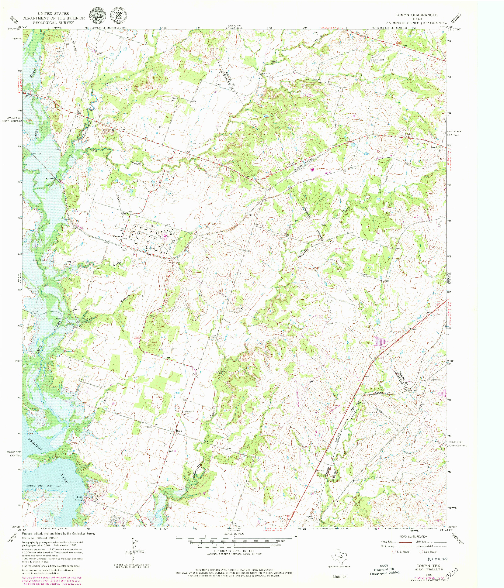 USGS 1:24000-SCALE QUADRANGLE FOR COMYN, TX 1965