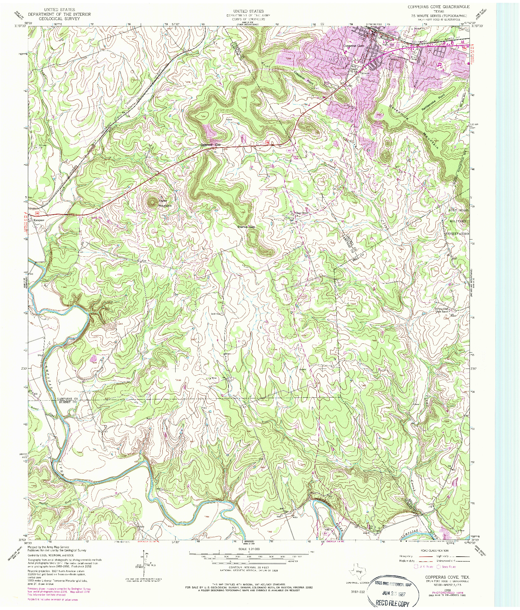 USGS 1:24000-SCALE QUADRANGLE FOR COPPERAS COVE, TX 1958