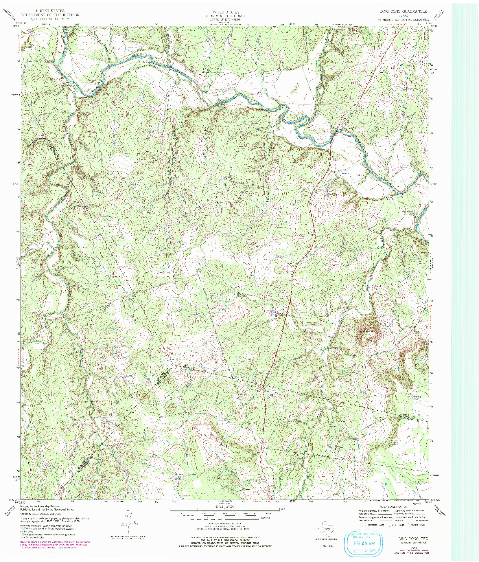 USGS 1:24000-SCALE QUADRANGLE FOR DING DONG, TX 1958