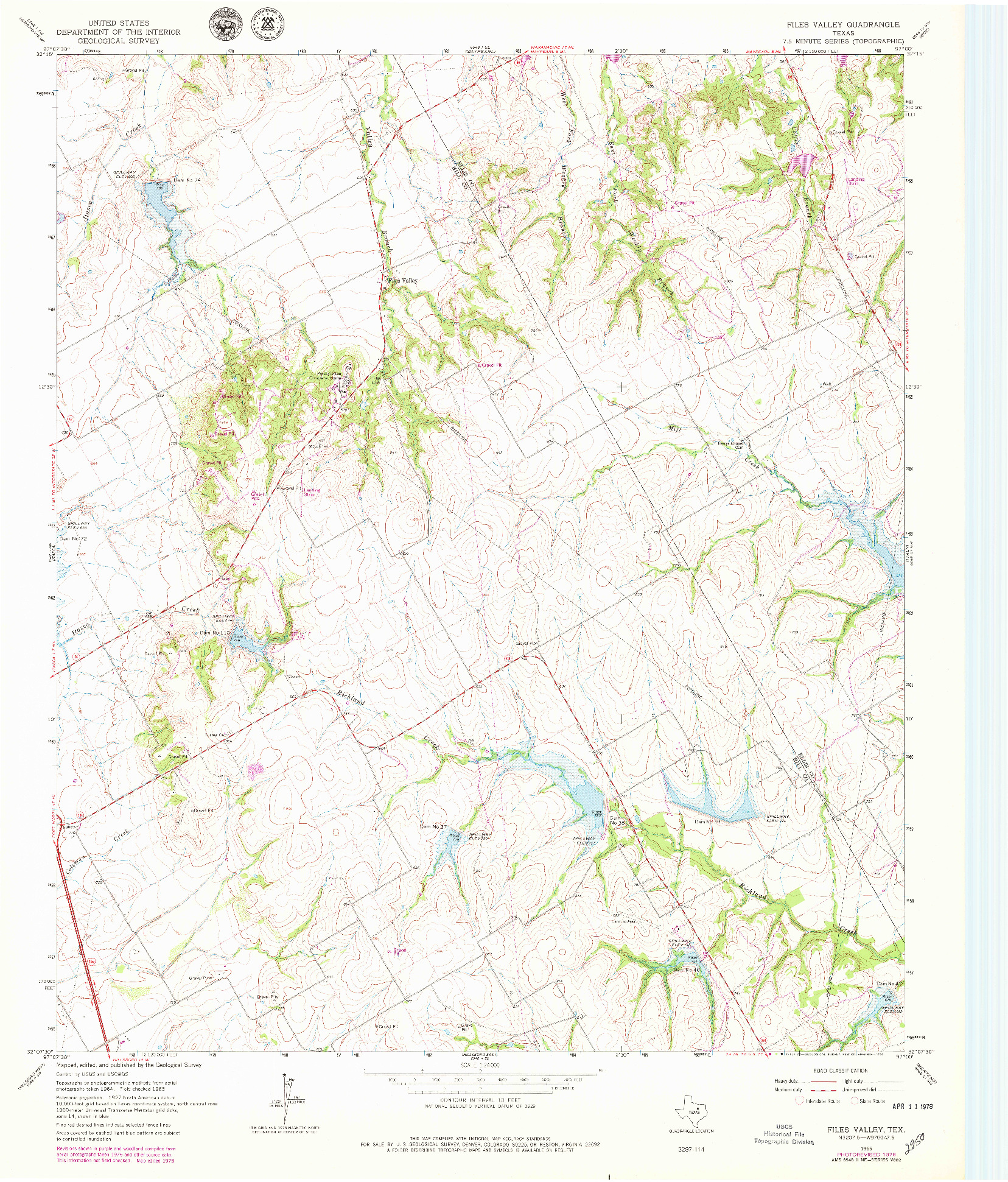 USGS 1:24000-SCALE QUADRANGLE FOR FILES VALLEY, TX 1965