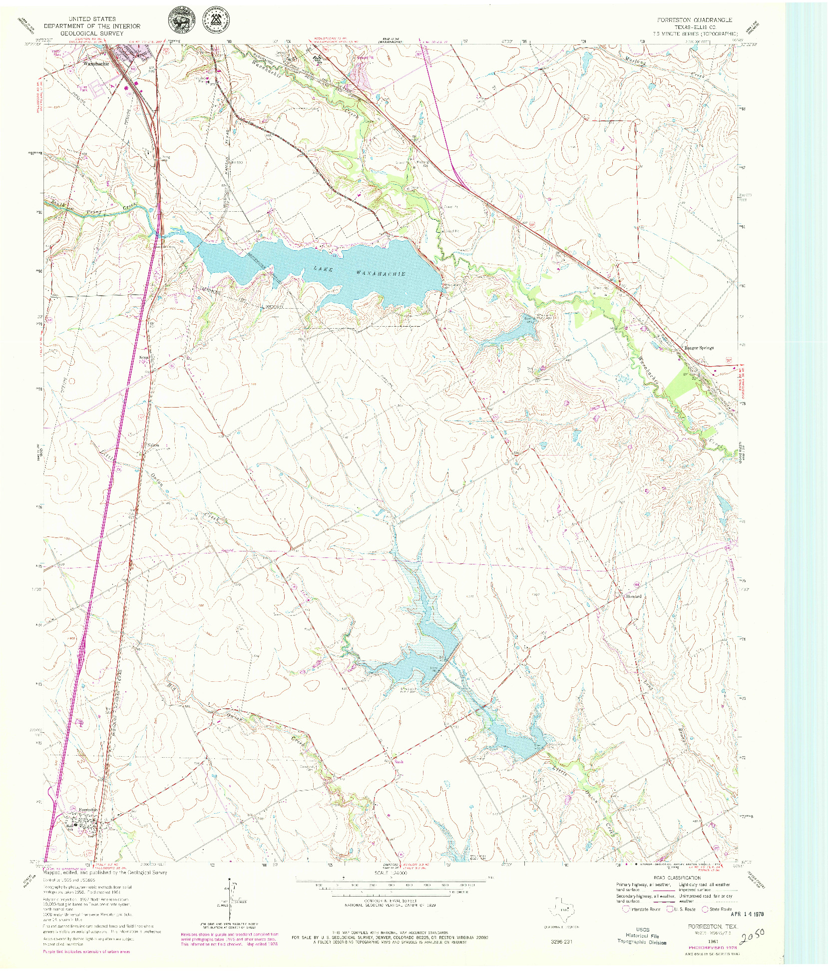 USGS 1:24000-SCALE QUADRANGLE FOR FORRESTON, TX 1961