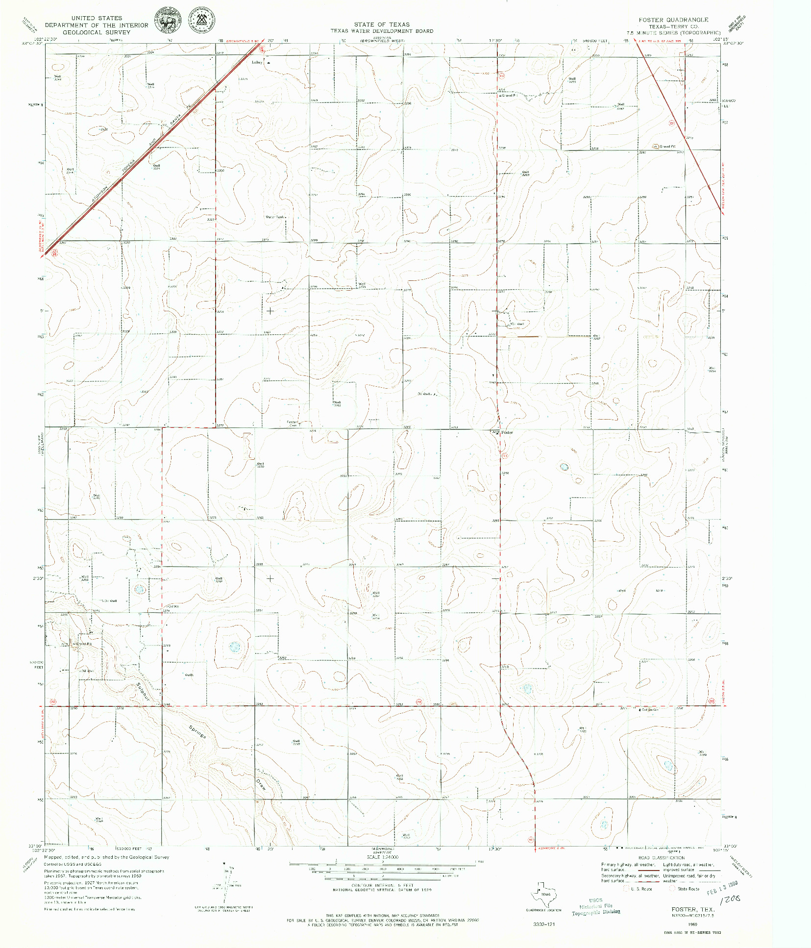 USGS 1:24000-SCALE QUADRANGLE FOR FOSTER, TX 1969