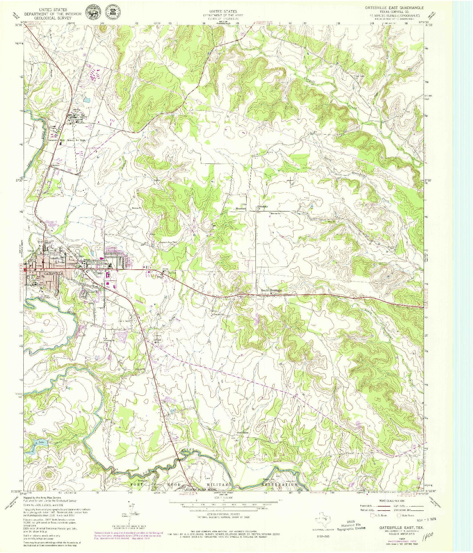 USGS 1:24000-SCALE QUADRANGLE FOR GATESVILLE EAST, TX 1957