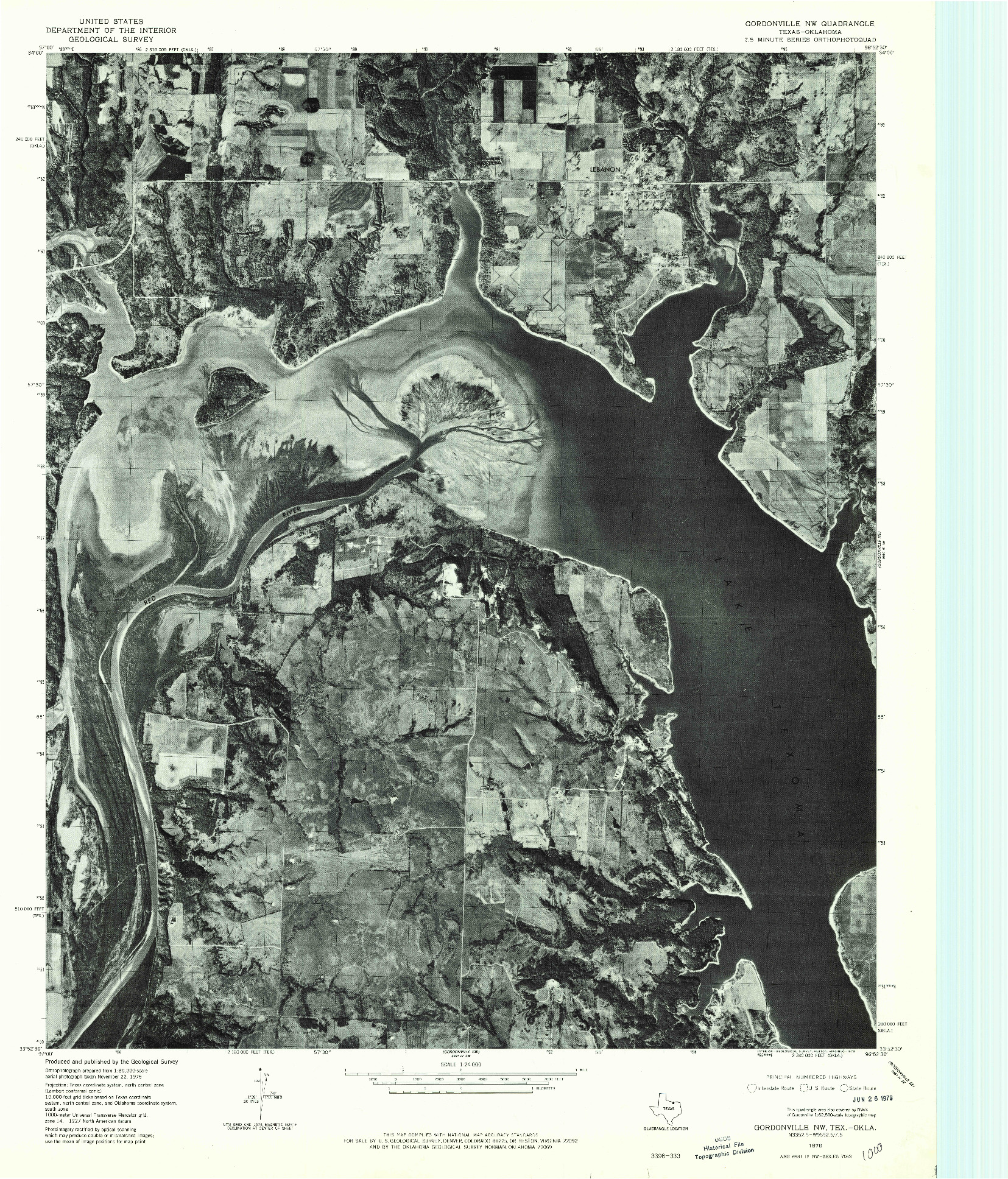 USGS 1:24000-SCALE QUADRANGLE FOR GORDONVILLE NW, TX 1976