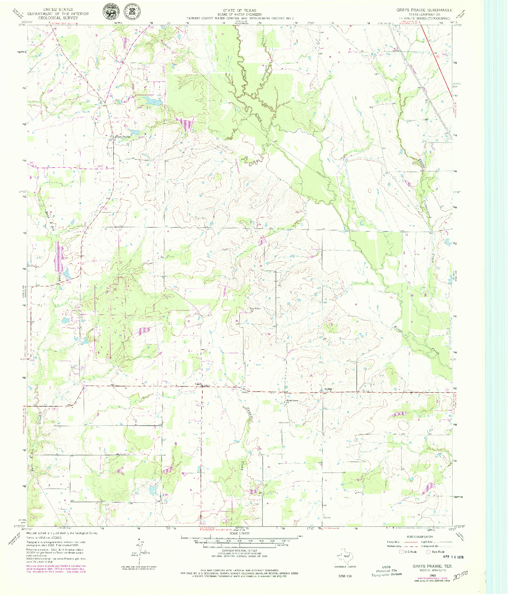 USGS 1:24000-SCALE QUADRANGLE FOR GRAYS PRAIRIE, TX 1960