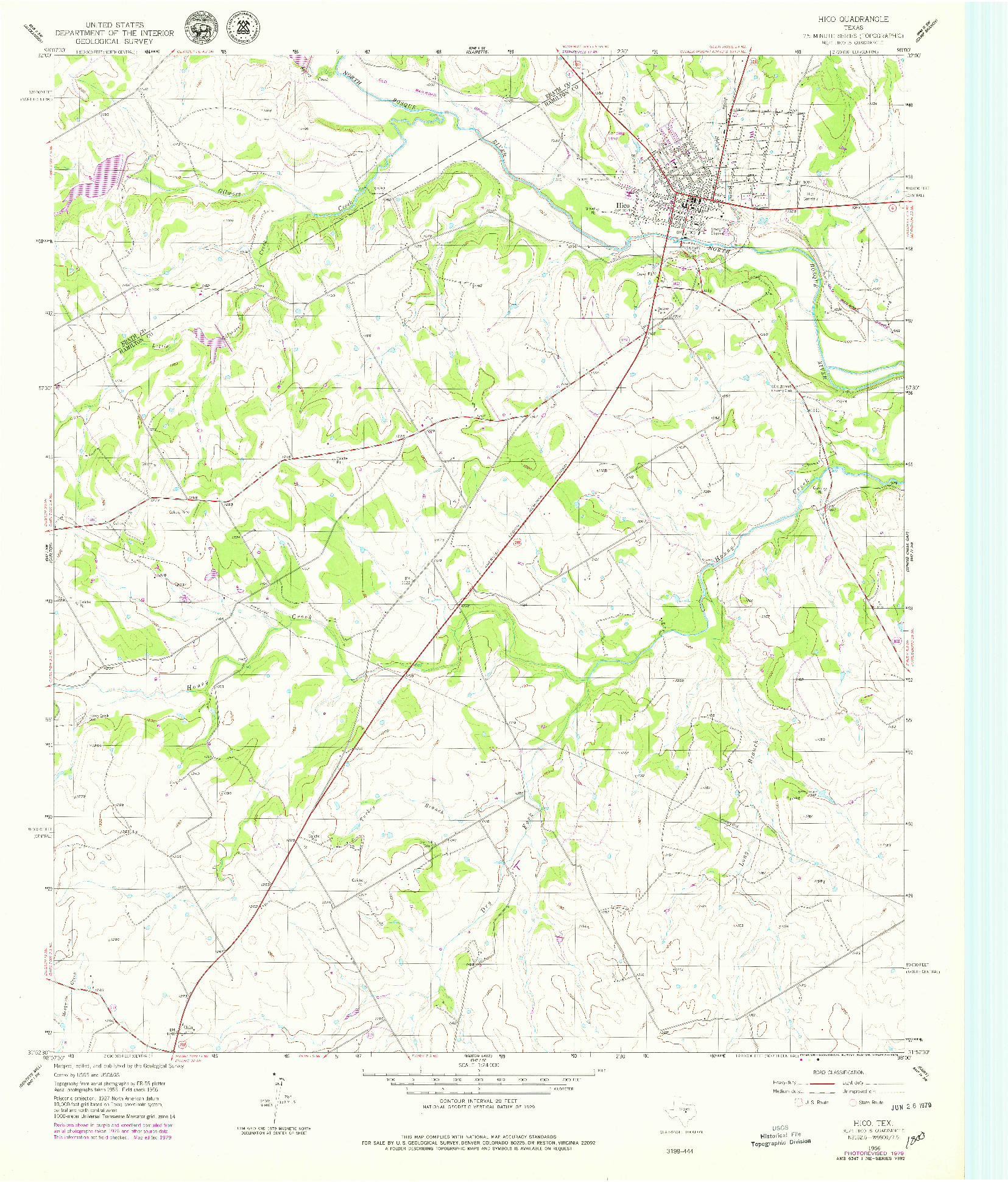 USGS 1:24000-SCALE QUADRANGLE FOR HICO, TX 1956