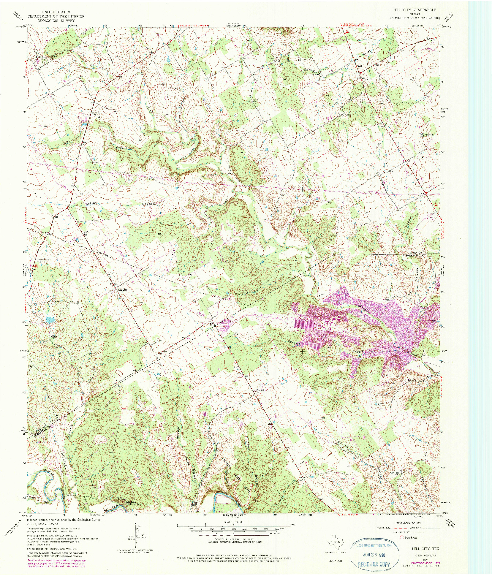 USGS 1:24000-SCALE QUADRANGLE FOR HILL CITY, TX 1961