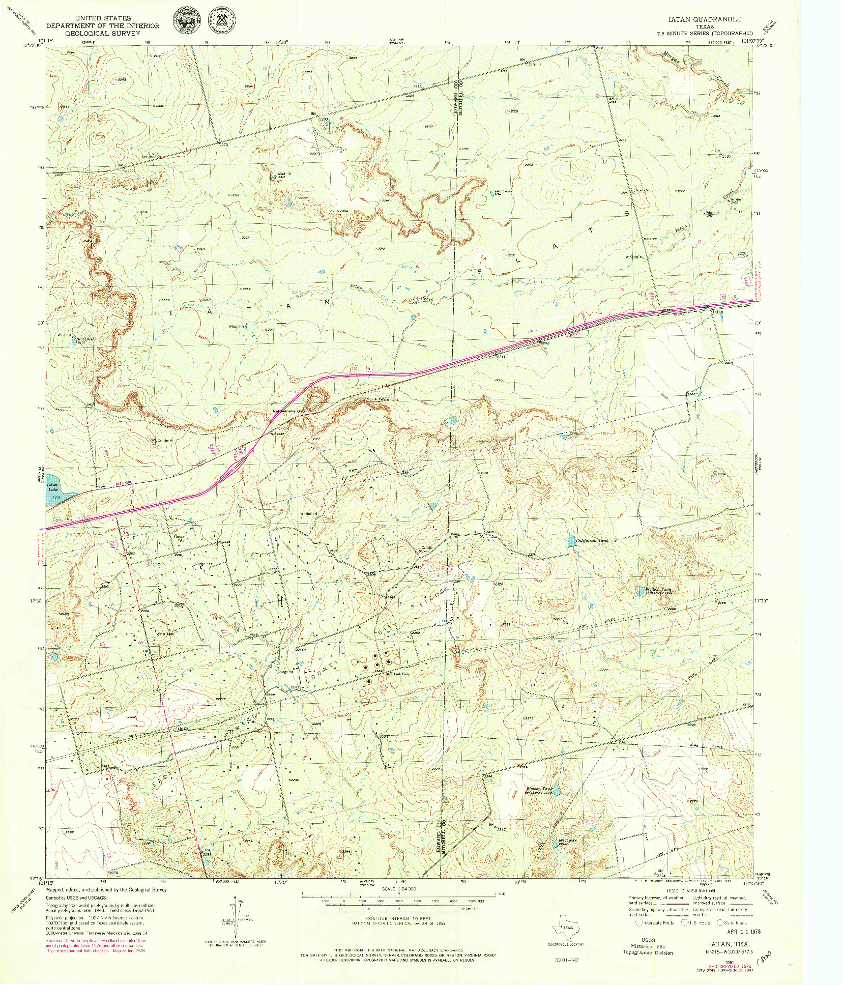 USGS 1:24000-SCALE QUADRANGLE FOR IATAN, TX 1951