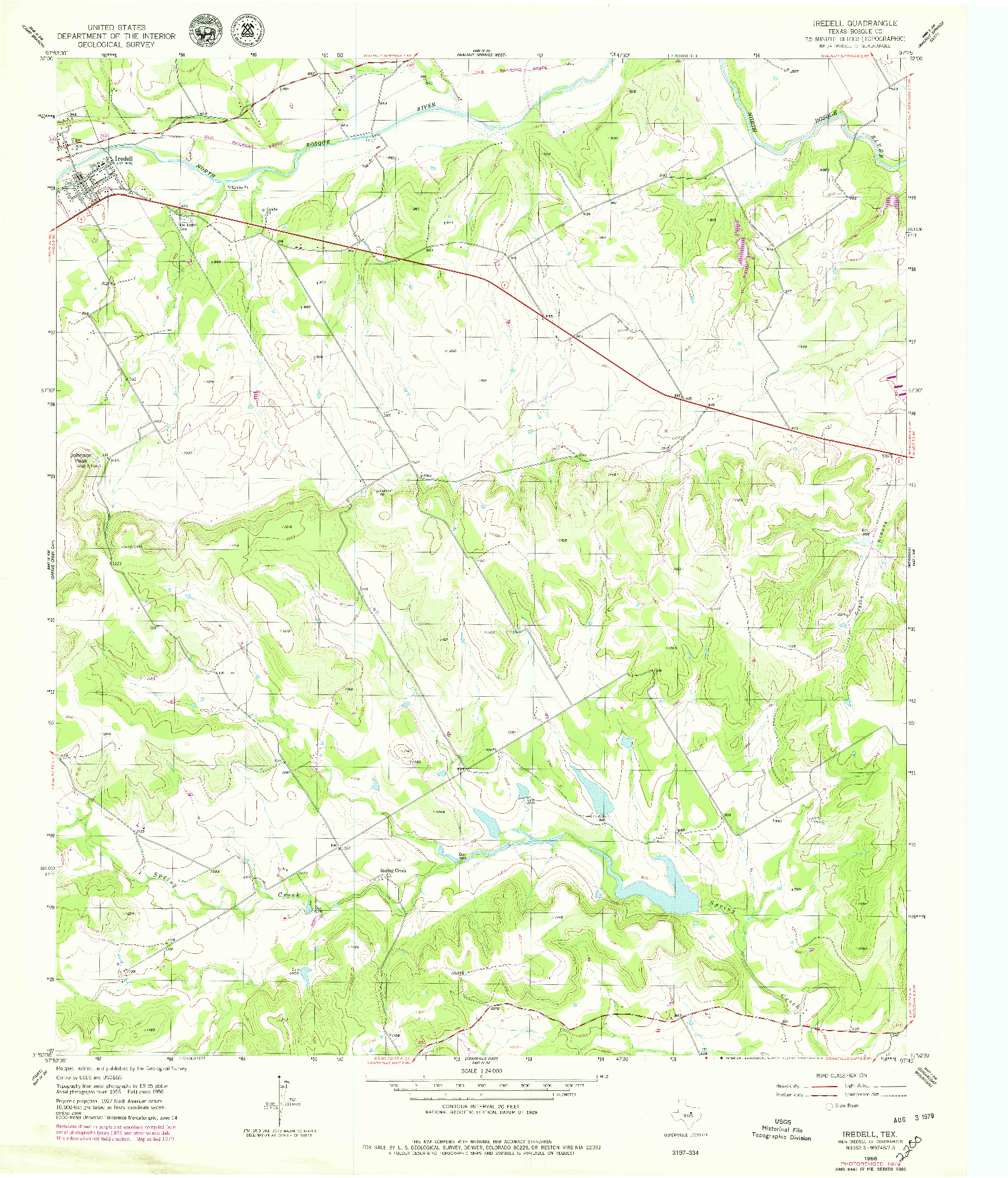 USGS 1:24000-SCALE QUADRANGLE FOR IREDELL, TX 1956