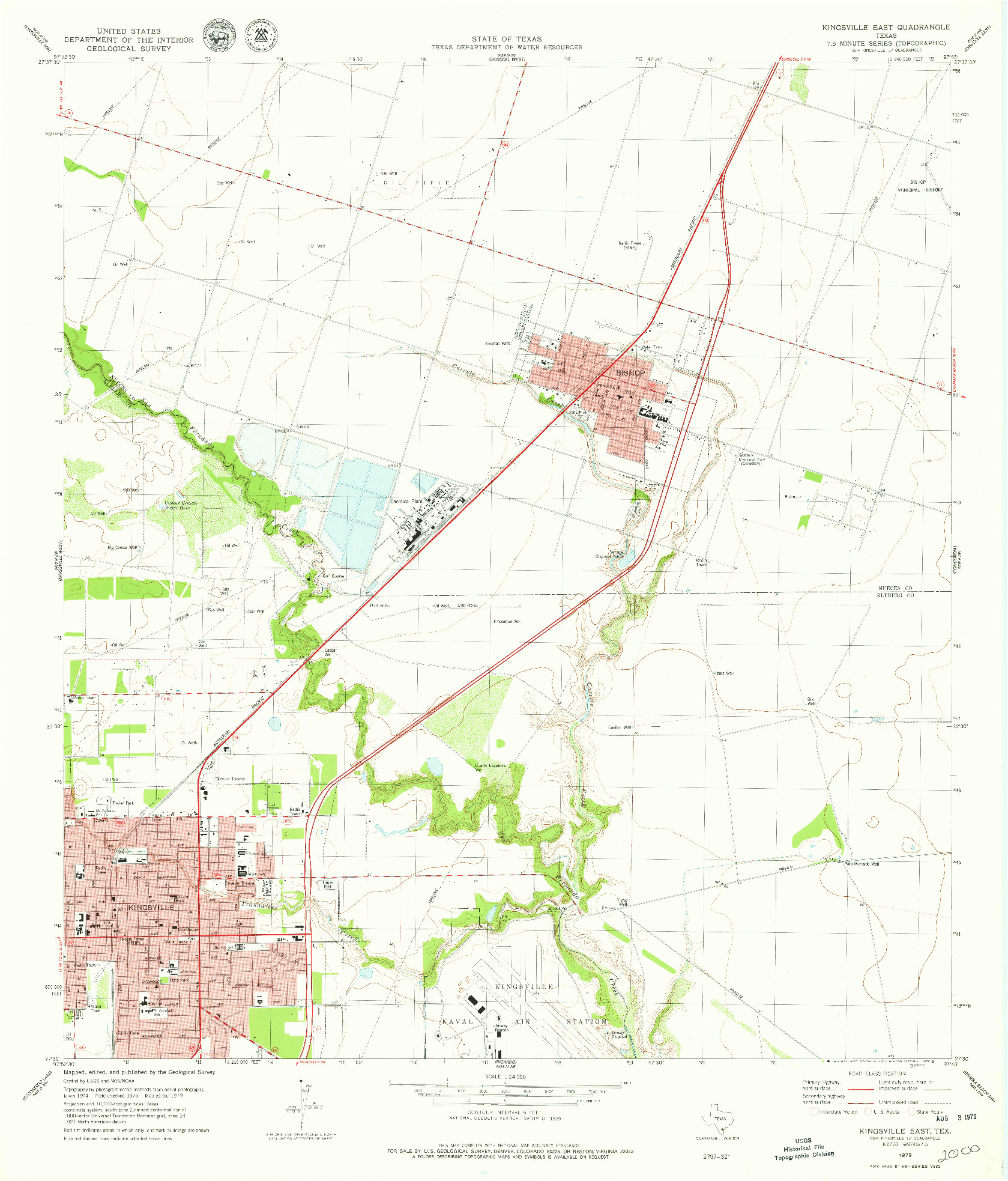 USGS 1:24000-SCALE QUADRANGLE FOR KINGSVILLE EAST, TX 1979