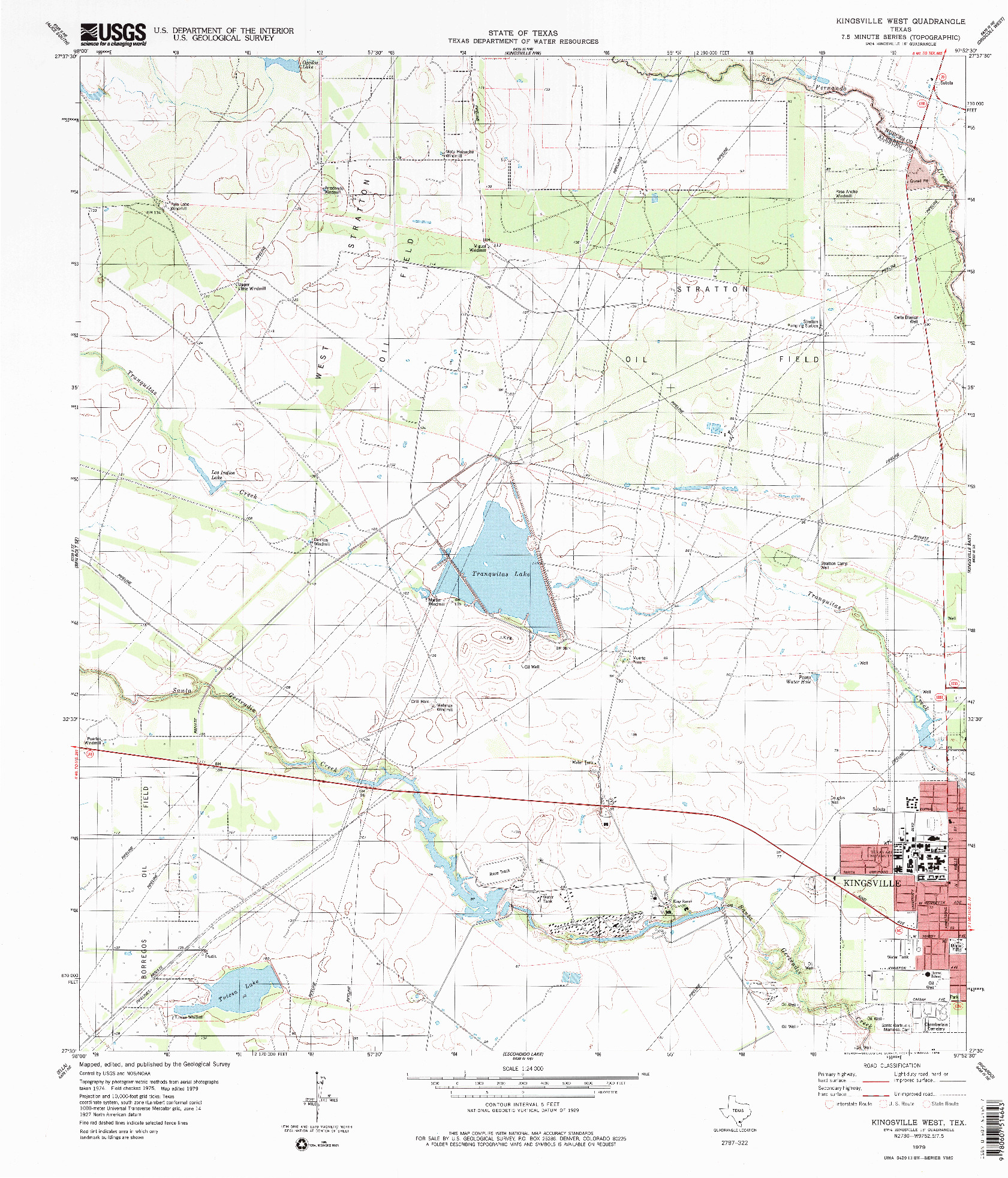 USGS 1:24000-SCALE QUADRANGLE FOR KINGSVILLE WEST, TX 1979