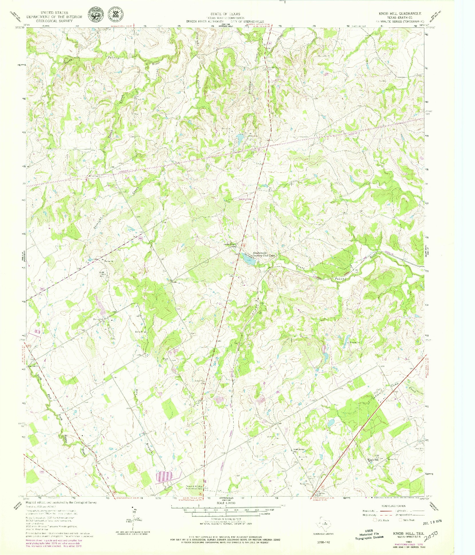 USGS 1:24000-SCALE QUADRANGLE FOR KNOB HILL, TX 1961