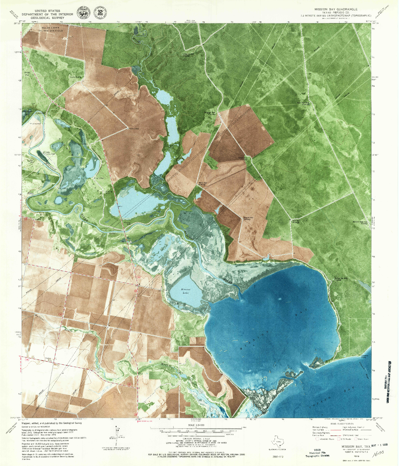 USGS 1:24000-SCALE QUADRANGLE FOR MISSION BAY, TX 1979