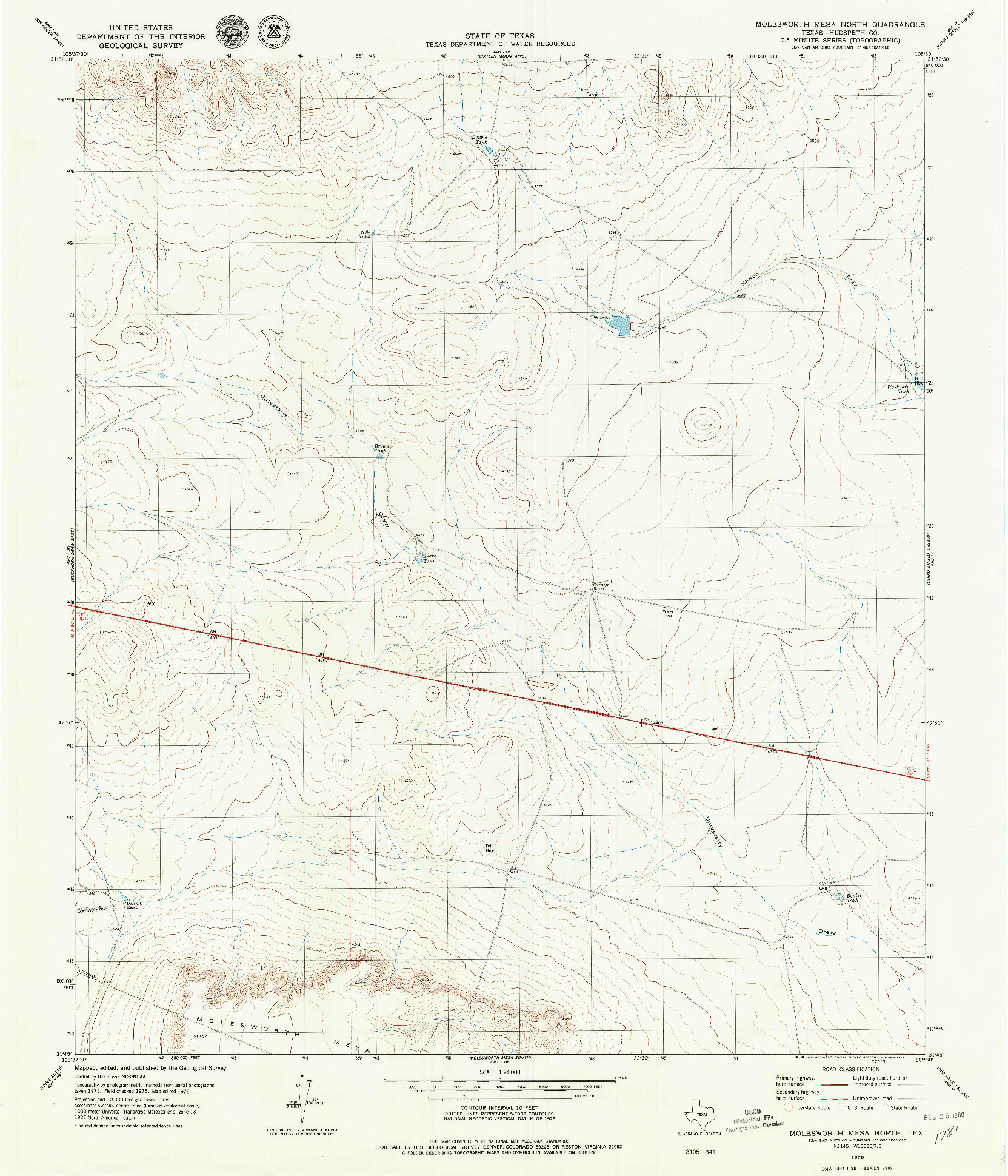 USGS 1:24000-SCALE QUADRANGLE FOR MOLESWORTH MESA NORTH, TX 1979