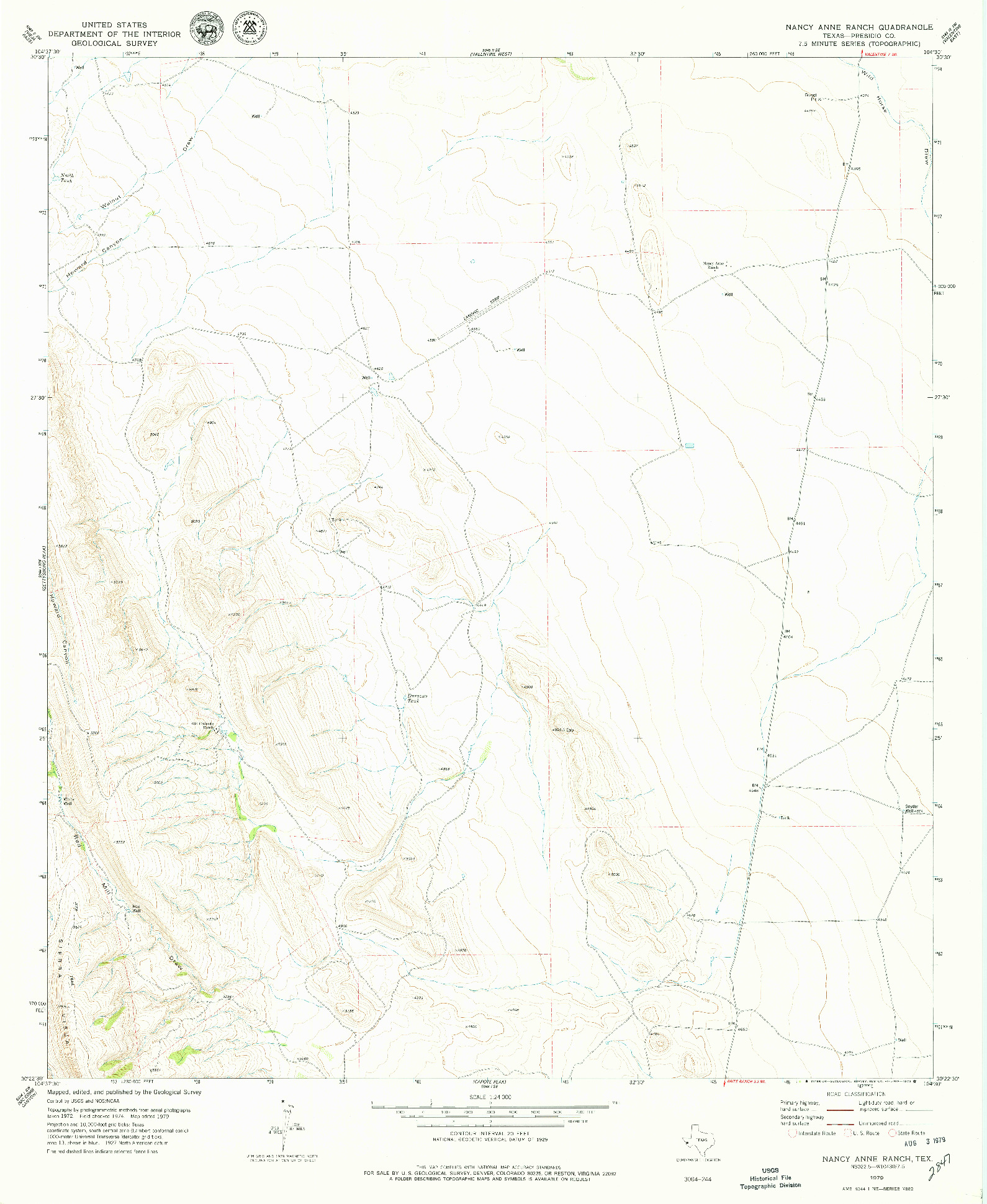 USGS 1:24000-SCALE QUADRANGLE FOR NANCY ANNE RANCH, TX 1979
