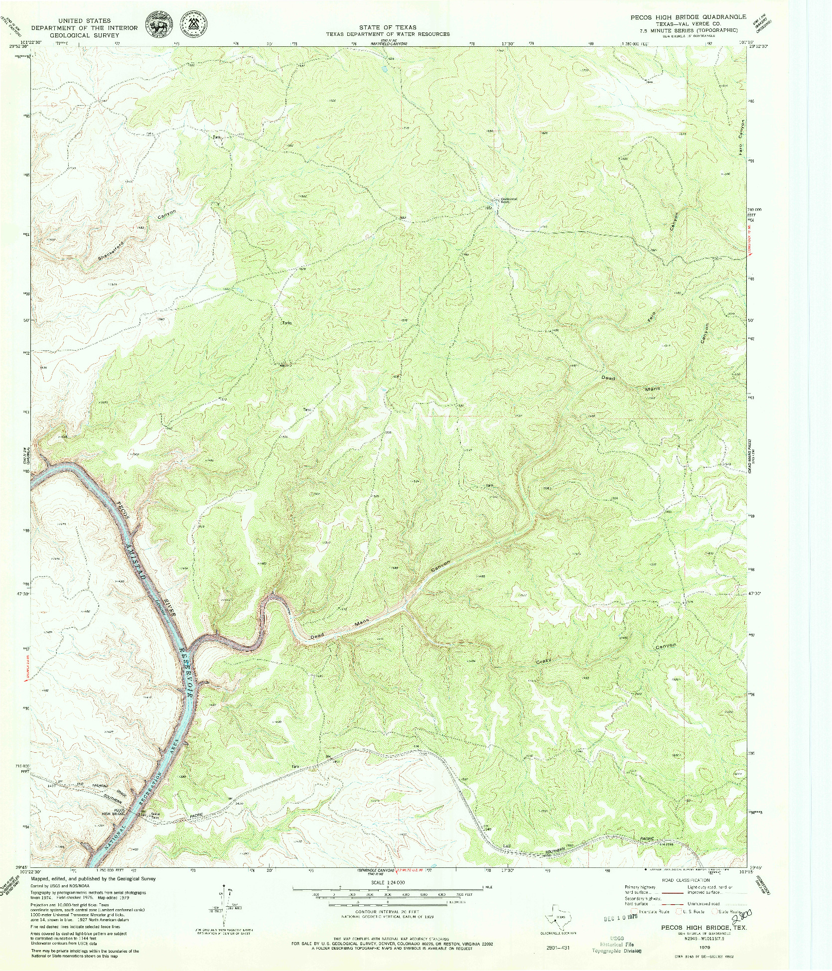 USGS 1:24000-SCALE QUADRANGLE FOR PECOS HIGH BRIDGE, TX 1979